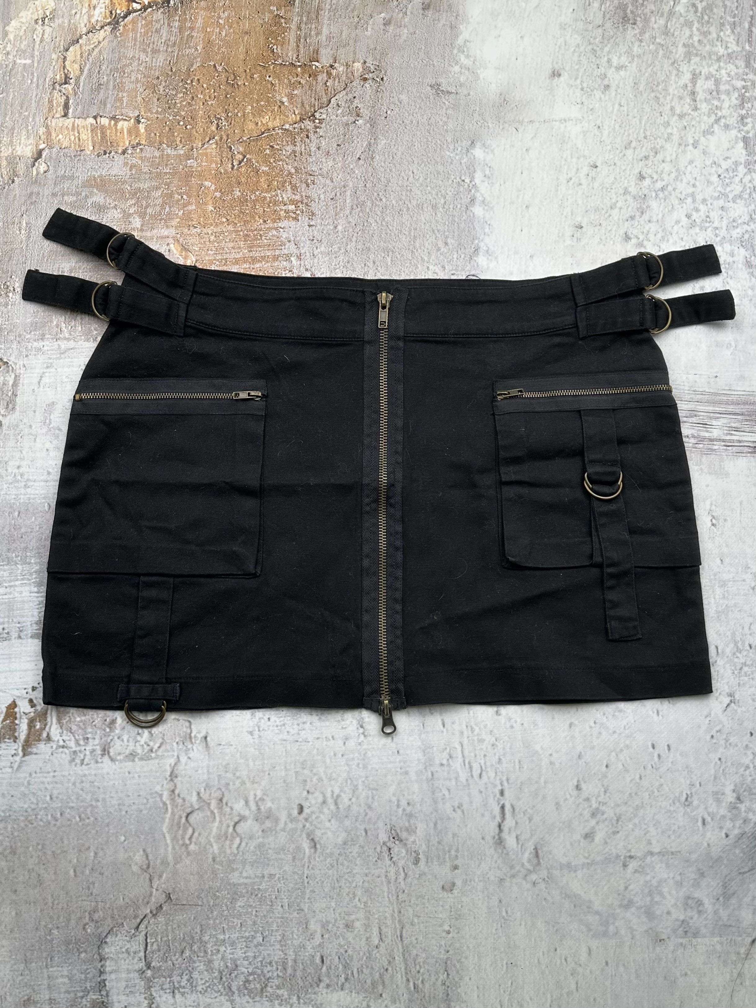 image of Avant Garde Vintage Bondage Mini Skirt in Black, Women's (Size 28)