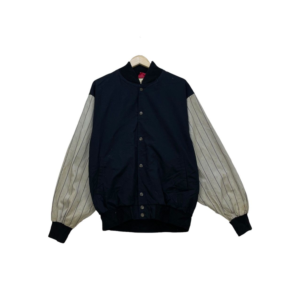 MLB × New York Yankees × Vintage Japanese Brand Reward Baseball Stripe Bomber Jacket Size US M / EU 48-50 / 2 - 2 Thumbnail