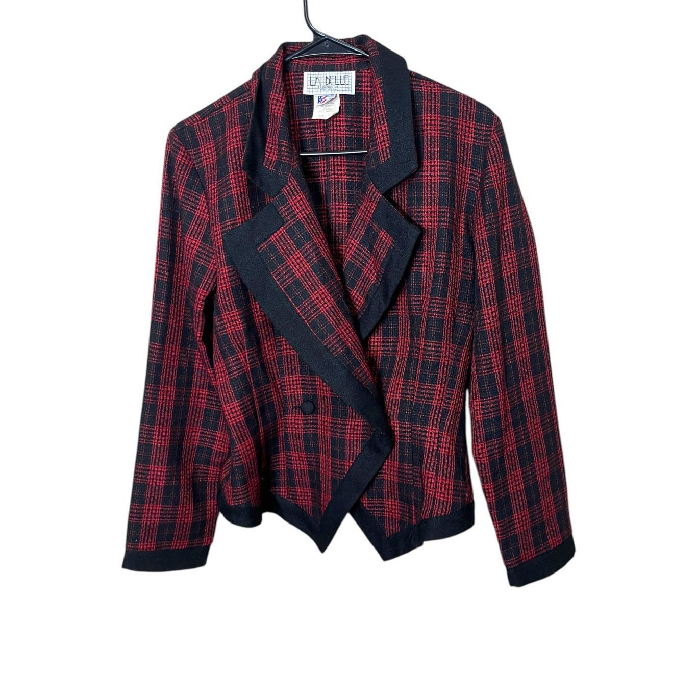 Other Vintage La Belle 80s 90s Red Black Plaid Blazer Size 7 Size M / US 6-8 / IT 42-44 - 1 Thumbnail