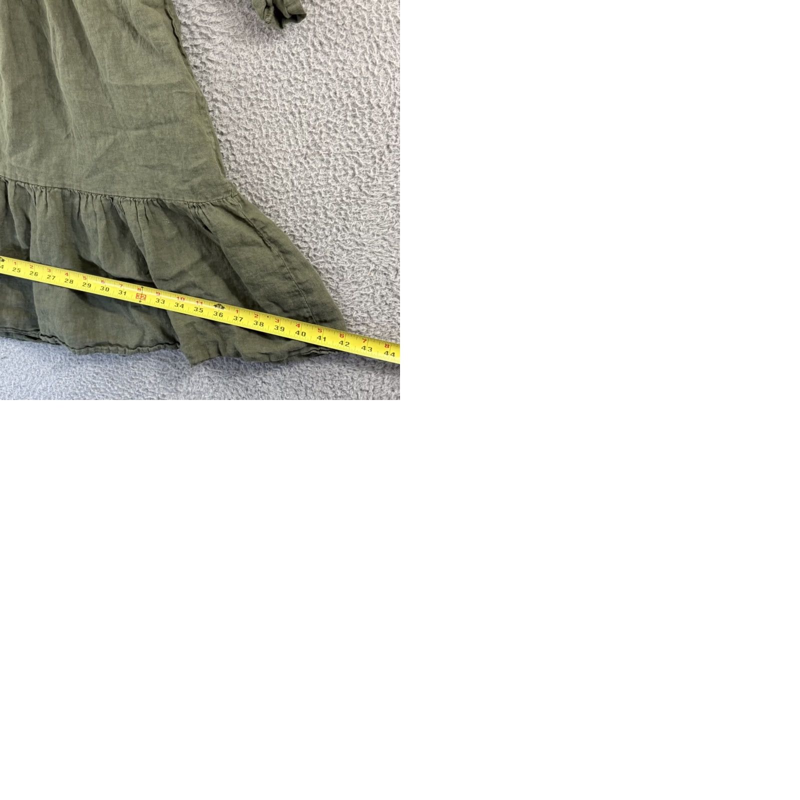 Vintage Bellambra Dress Women Medium Green Linen Trapeze Midi Boho Roll Tab Sleeve Italy Vintage No Size M / US 6-8 / IT 42-44 - 9 Thumbnail