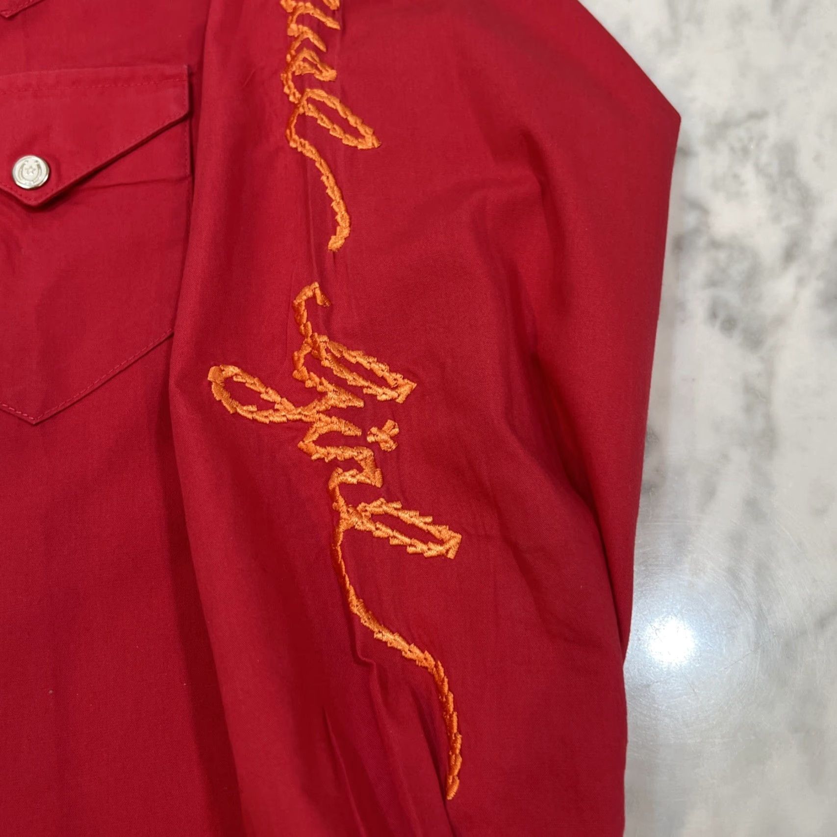 Vintage Cruel Girl Western Snap Shirt Women’s M Long Sleeve Horse Shoe Snaps Red READ Size M / US 6-8 / IT 42-44 - 6 Thumbnail
