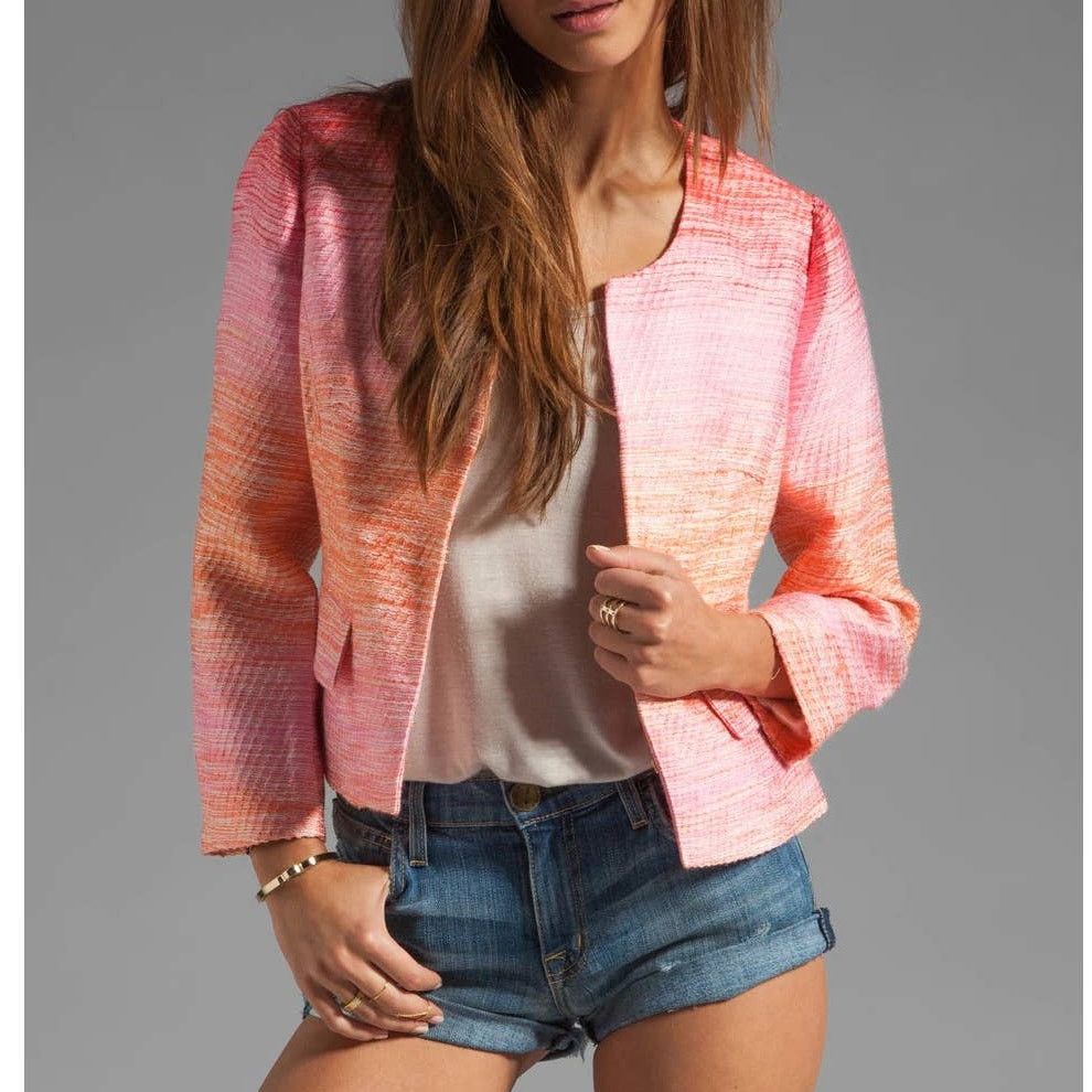 REVOLVE Shoshanna Norabel Cropped Blazer Jacket Revolve Ombre 2 Size XS / US 0-2 / IT 36-38 - 1 Thumbnail