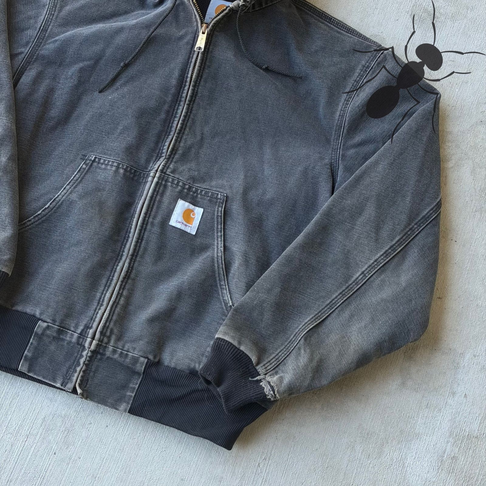 Carhartt × Vintage Vintage Carhartt black hooded work wear jacket Size US L / EU 52-54 / 3 - 4 Thumbnail