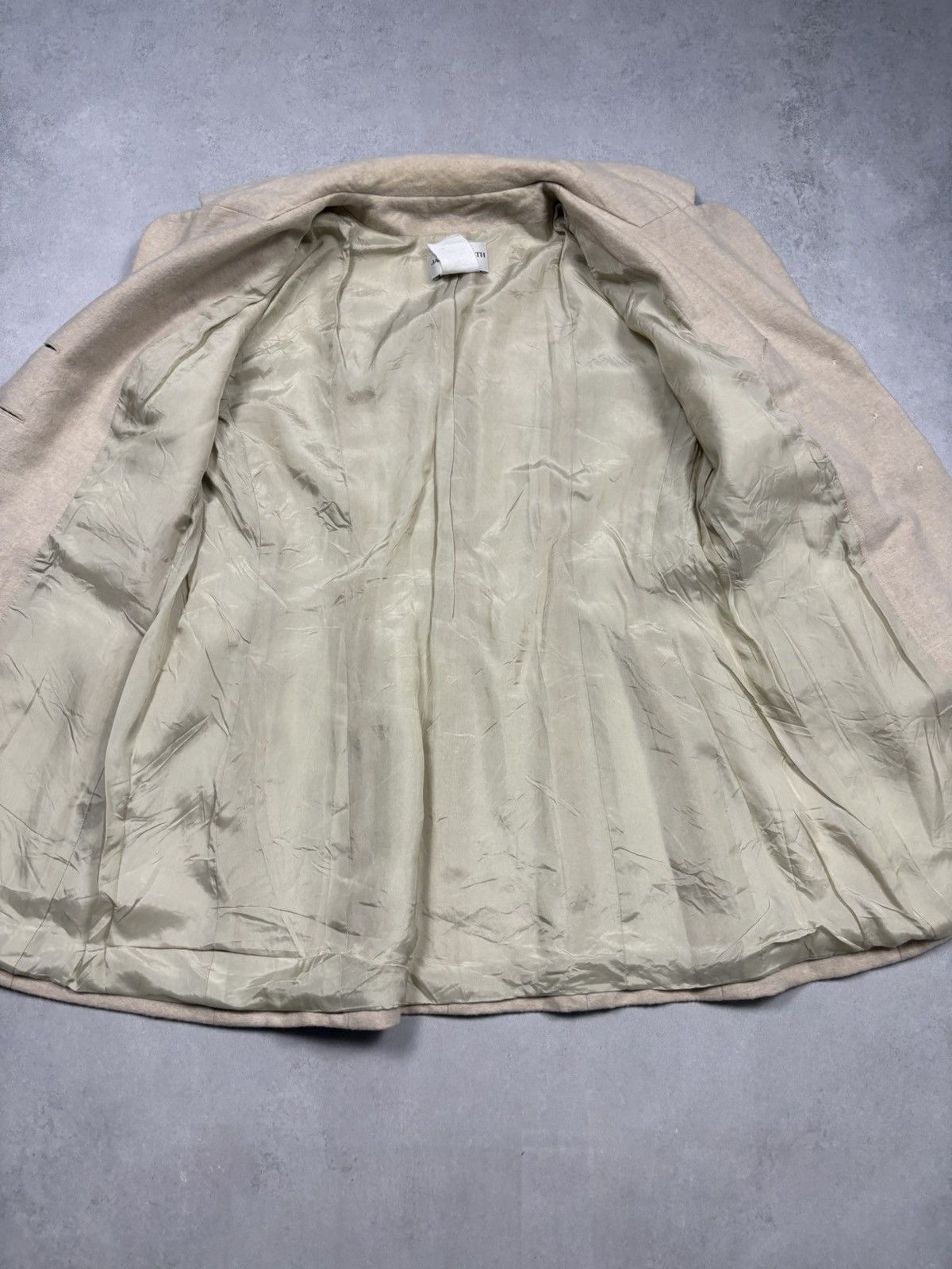 Other Jacques Fath Paris Beige Wool Tailored Blazer Coat Vintage Size L / US 10 / IT 46 - 21 Thumbnail