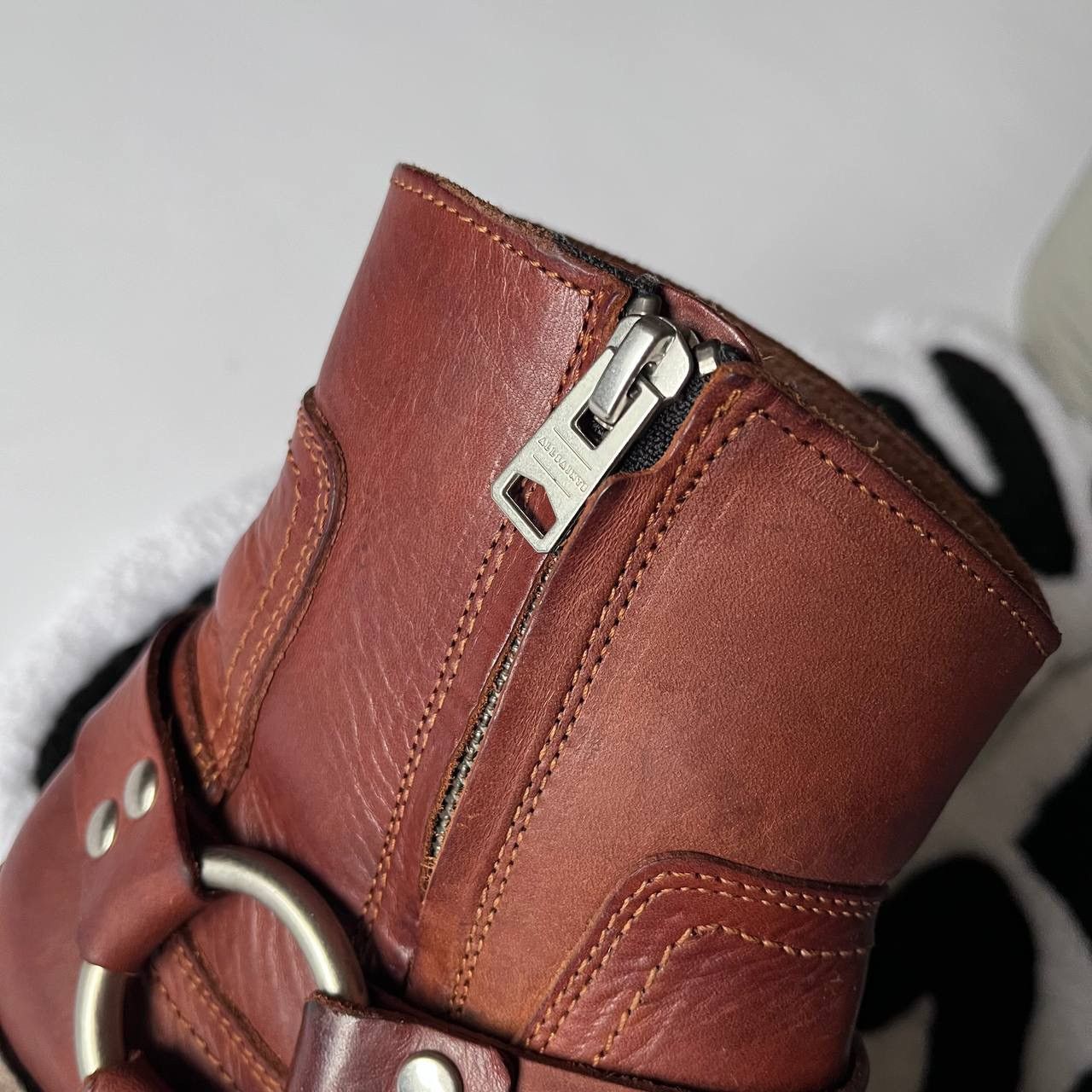 Allsaints × Vintage All Saints Brown Leather Biker Boots Womens Size 40 Size US 10 / IT 40 - 5 Thumbnail