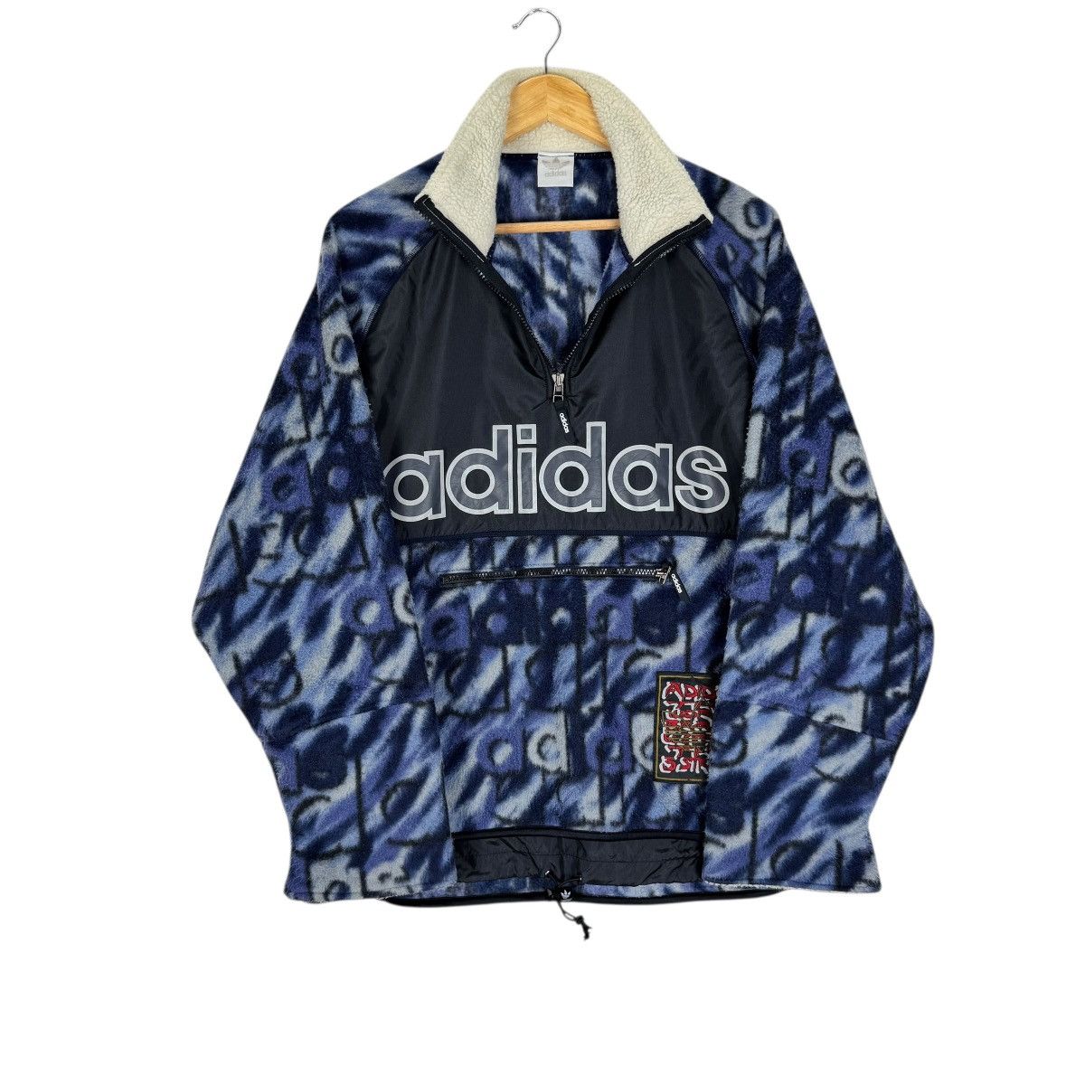 Adidas 🔥ADIDAS FLEECE ANORAK OVER PRINT JACKET Size US M / EU 48-50 / 2 - 1 Thumbnail
