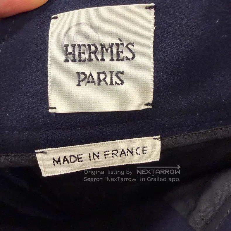 Hermes Hermes Dark Blue Cotton Tweed Suit Pants Size 42" / US 20 - 3 Thumbnail