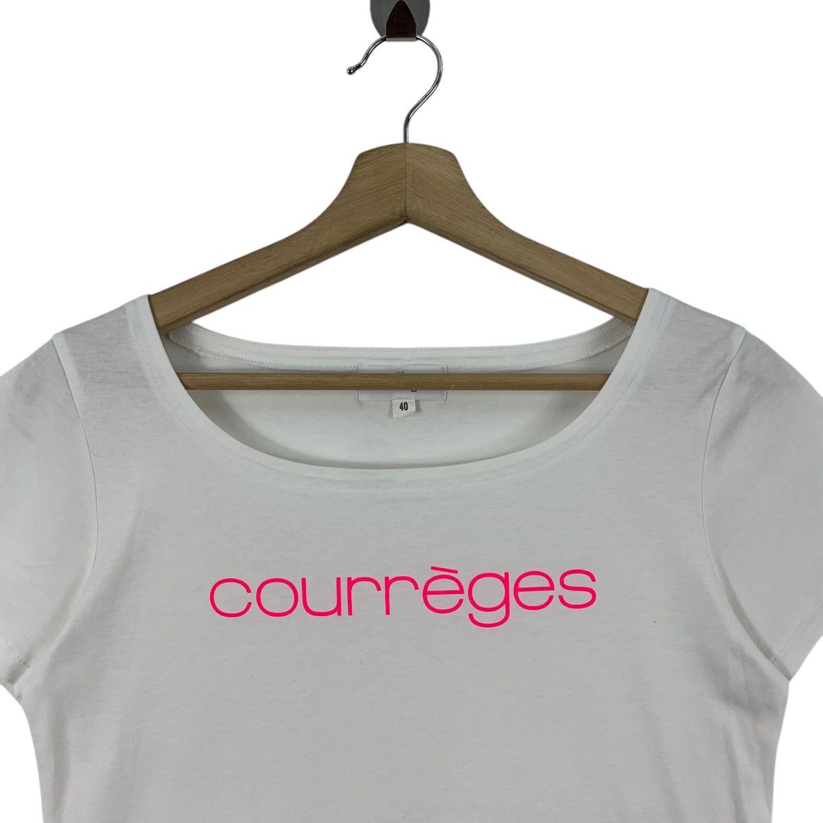 Courreges × Vintage Vintage COURREGES spellout logo women tee Size XS / US 0-2 / IT 36-38 - 2 Thumbnail