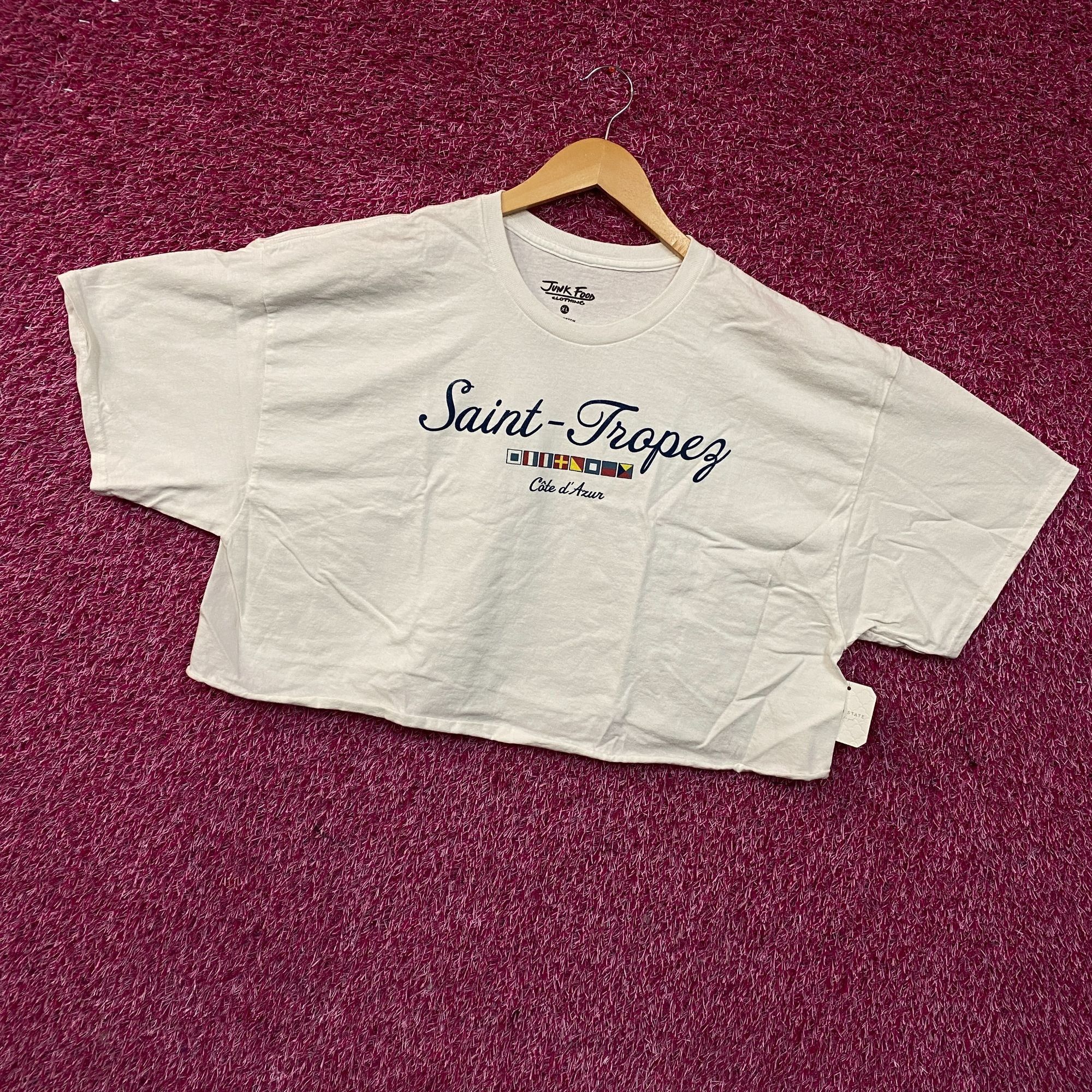 Junk Food Junk Food Clothing Saint-Tropez Côte d'Azur Crop T-Shirt XL Size XL / US 12-14 / IT 48-50 - 3 Thumbnail