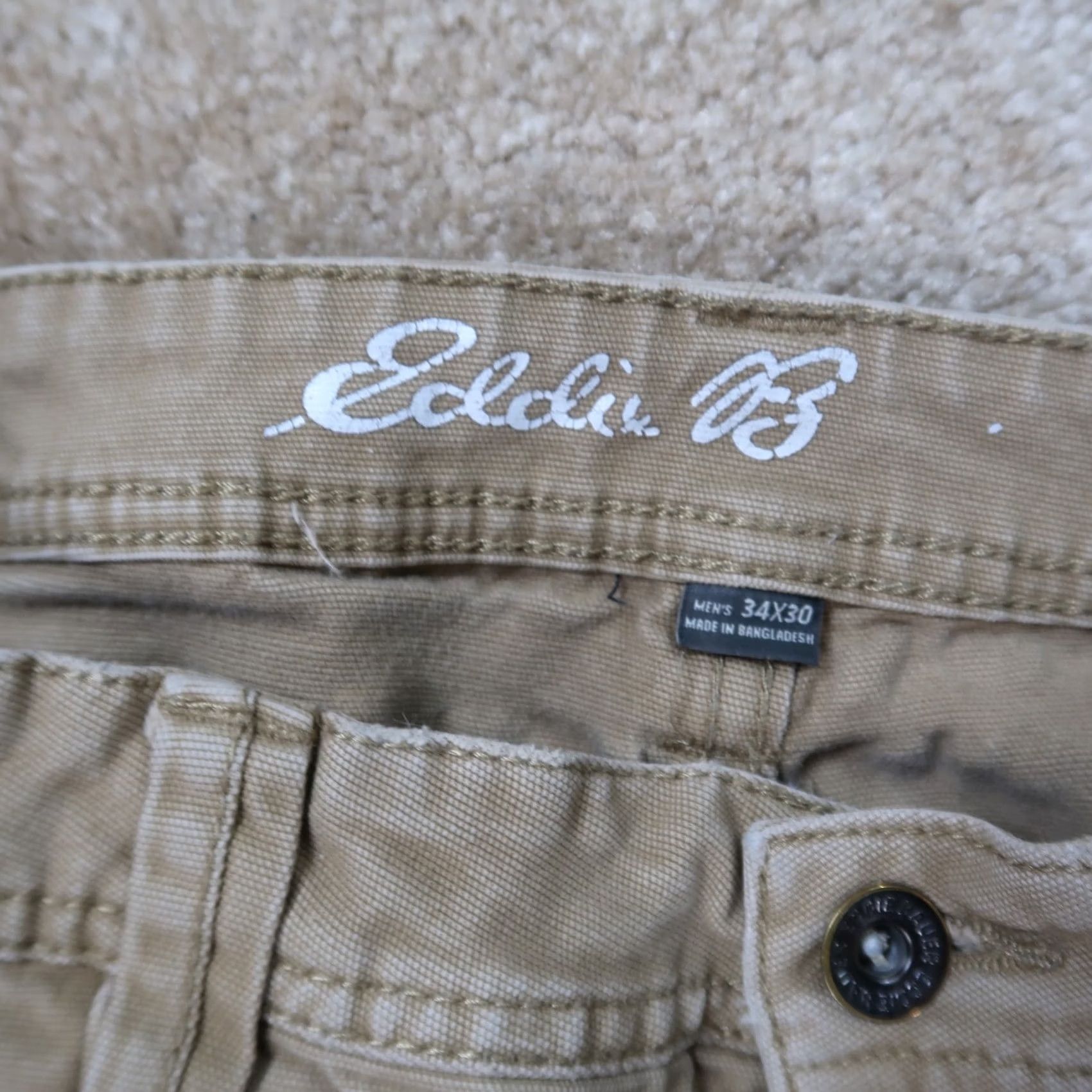 Eddie Bauer Eddie Bauer Pants Straight Leg Khaki Beige 34x30 Men’s Canvas Distressed Casual Workwear Size US 34 / EU 50 - 7 Thumbnail