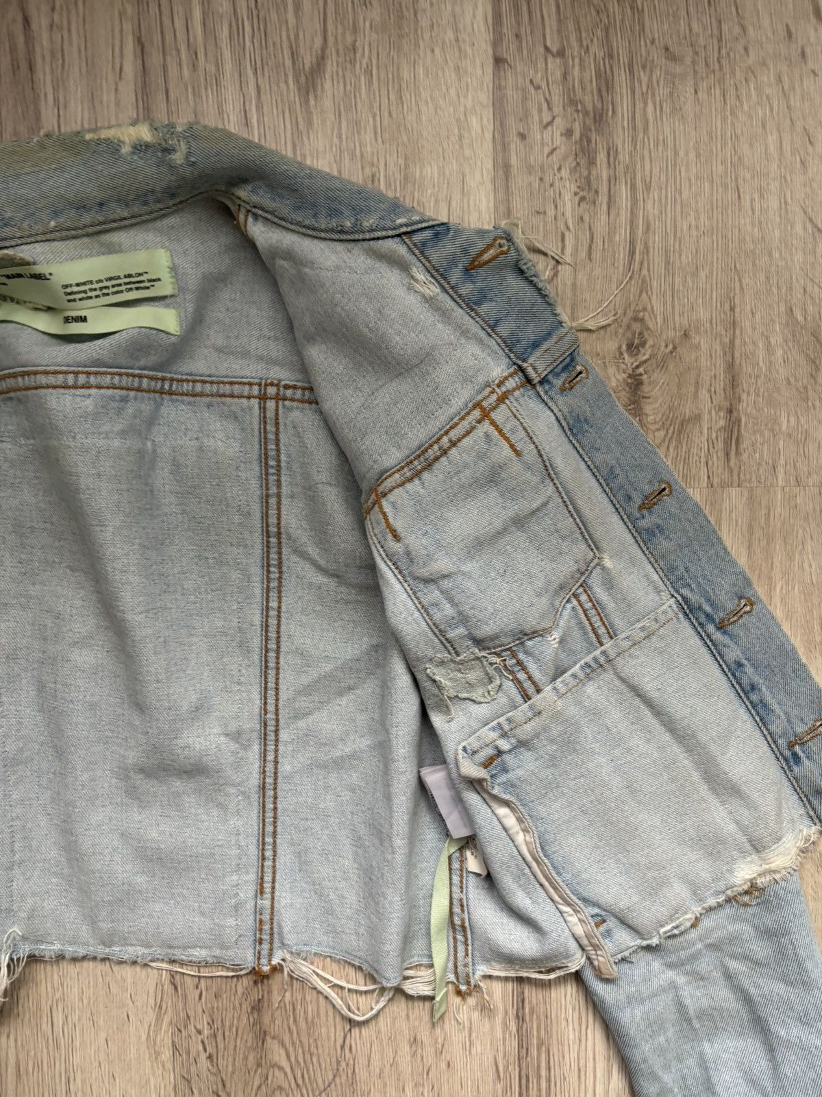 Off-White OFF-WHITE C/O VIRGIL ABLOH CHECKERED DENIM JACKET size 40 Size L / US 10 / IT 46 - 10 Thumbnail