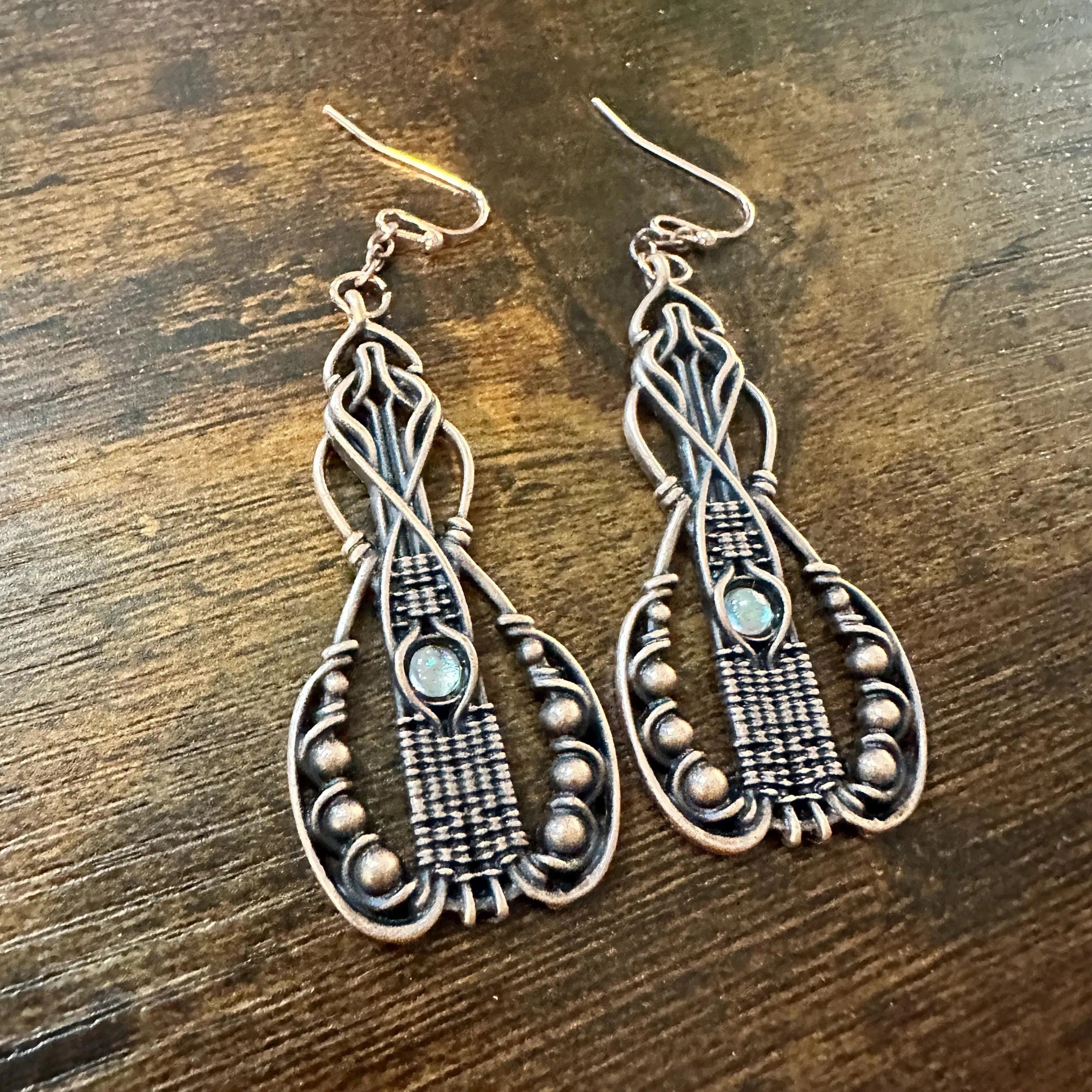 Other Handcrafted Bohemian Copper Wire-Wrapped Dangle Earrings,Lab Size ONE SIZE - 3 Thumbnail