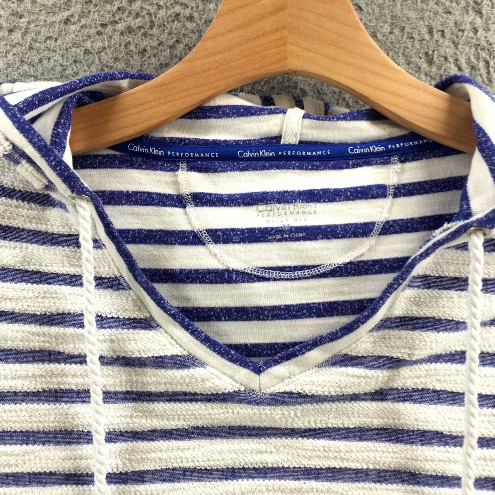 Calvin Klein Calvin Klein Sweater Womens M Blue Striped Hooded 3/4 Sleeve Pullover Casual Size M / US 6-8 / IT 42-44 - 3 Thumbnail