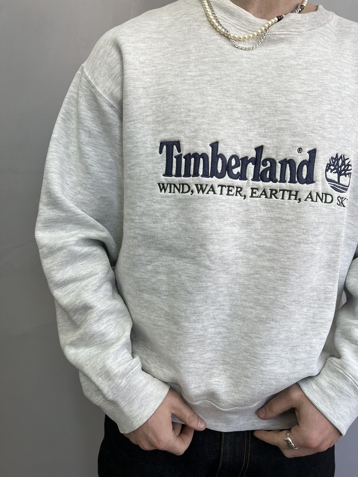 Timberland × Vintage Vintage BOXY Sweatshirt Timberland Weathergear Crewneck Size US L / EU 52-54 / 3 - 5 Thumbnail