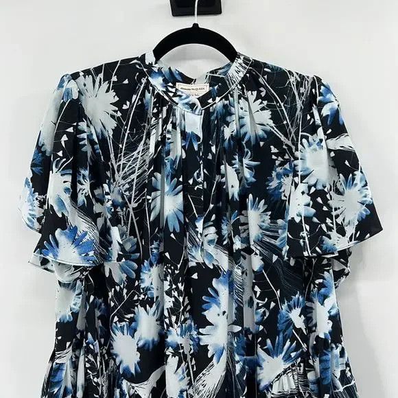 Alexander McQueen o1y0325 Silk Top in Multicolor Size S / US 4 / IT 40 - 2 Thumbnail