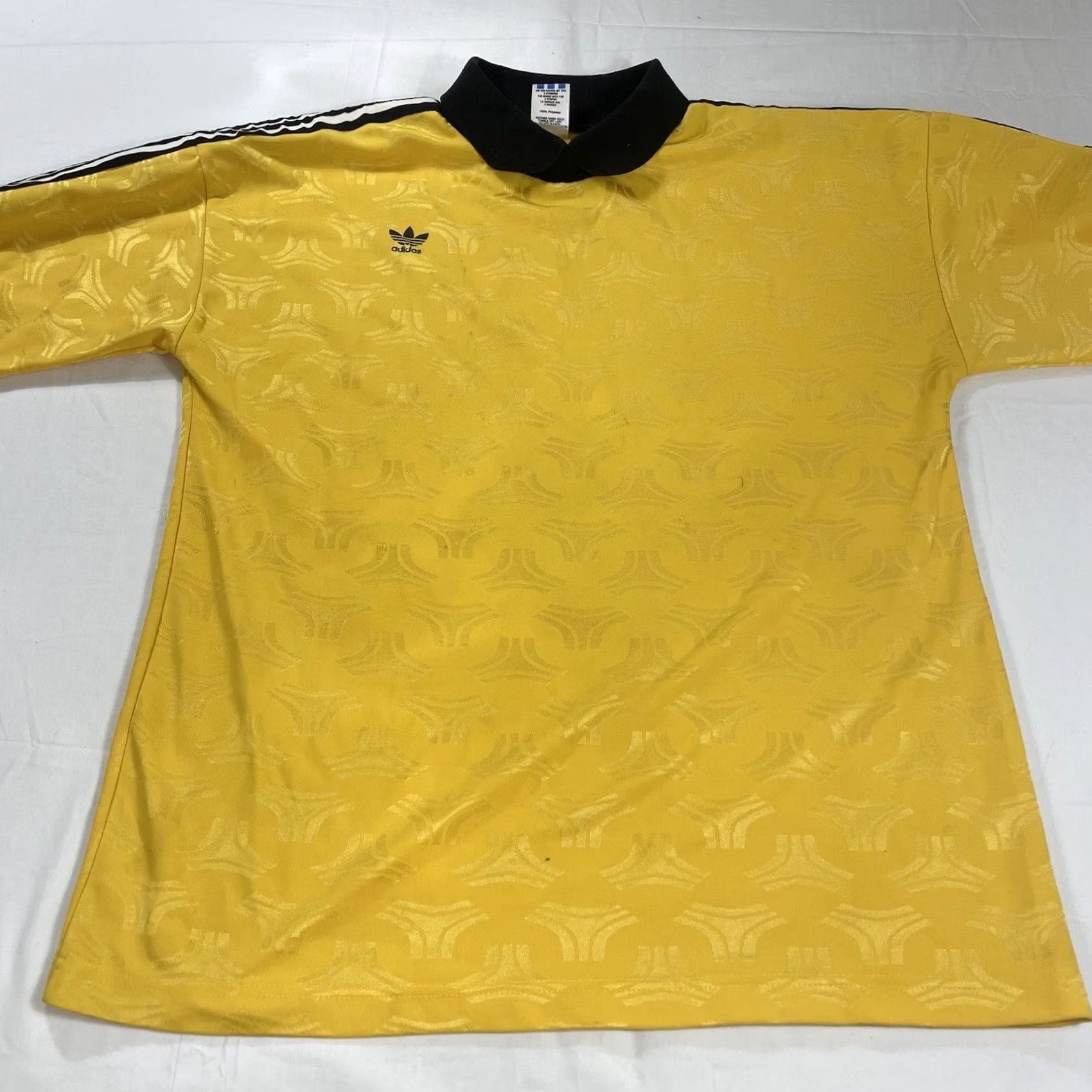 Adidas VINTAGE adidas L Goalie Jersey Polo Long Sleeve Striped 3 Stripes Logo USA Yellow Shirt Mens Soccer Polo Size US L / EU 52-54 / 3 - 2 Thumbnail