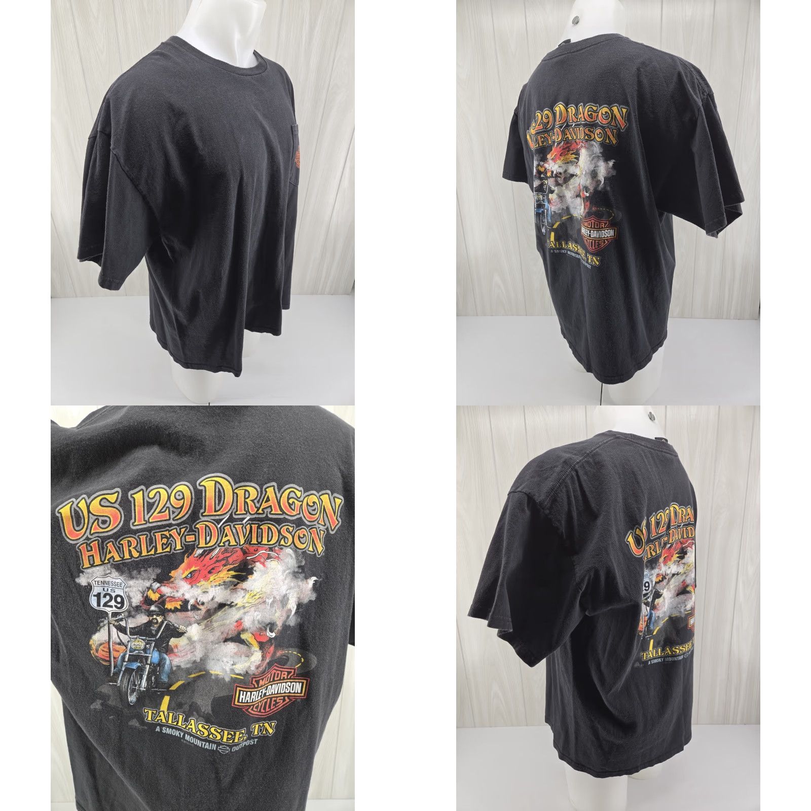 Harley Davidson Harley-Davidson Men's 2XL Pocket Tshirt Black Short Sleeve Graphic Print Size US XXL / EU 58 / 5 - 8 Thumbnail