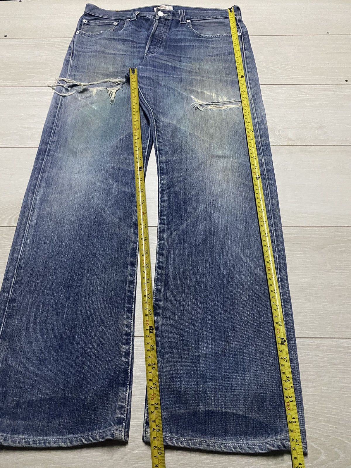 Levi's Vintage Levis 501 Distressed Loose Jeans Size US 33 - 18 Thumbnail