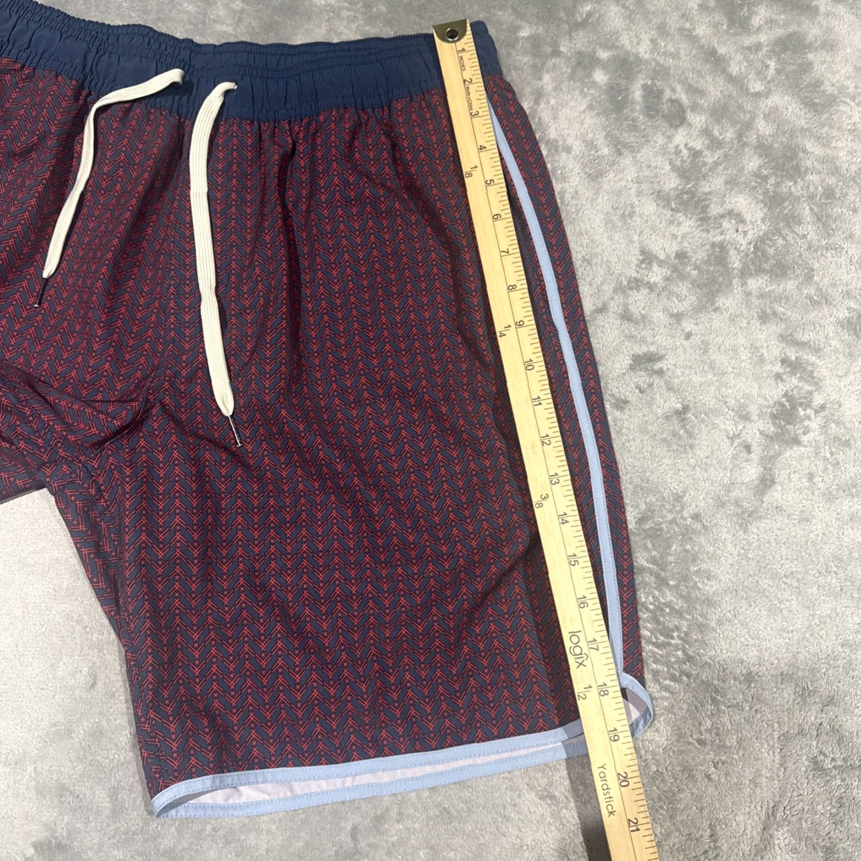 Vintage Fair Harbor Bottoms Mens XL Blue Geometric Drawstring Lined Board Shorts Quick Dry Back Pocket Size US 36 / EU 52 - 5 Thumbnail