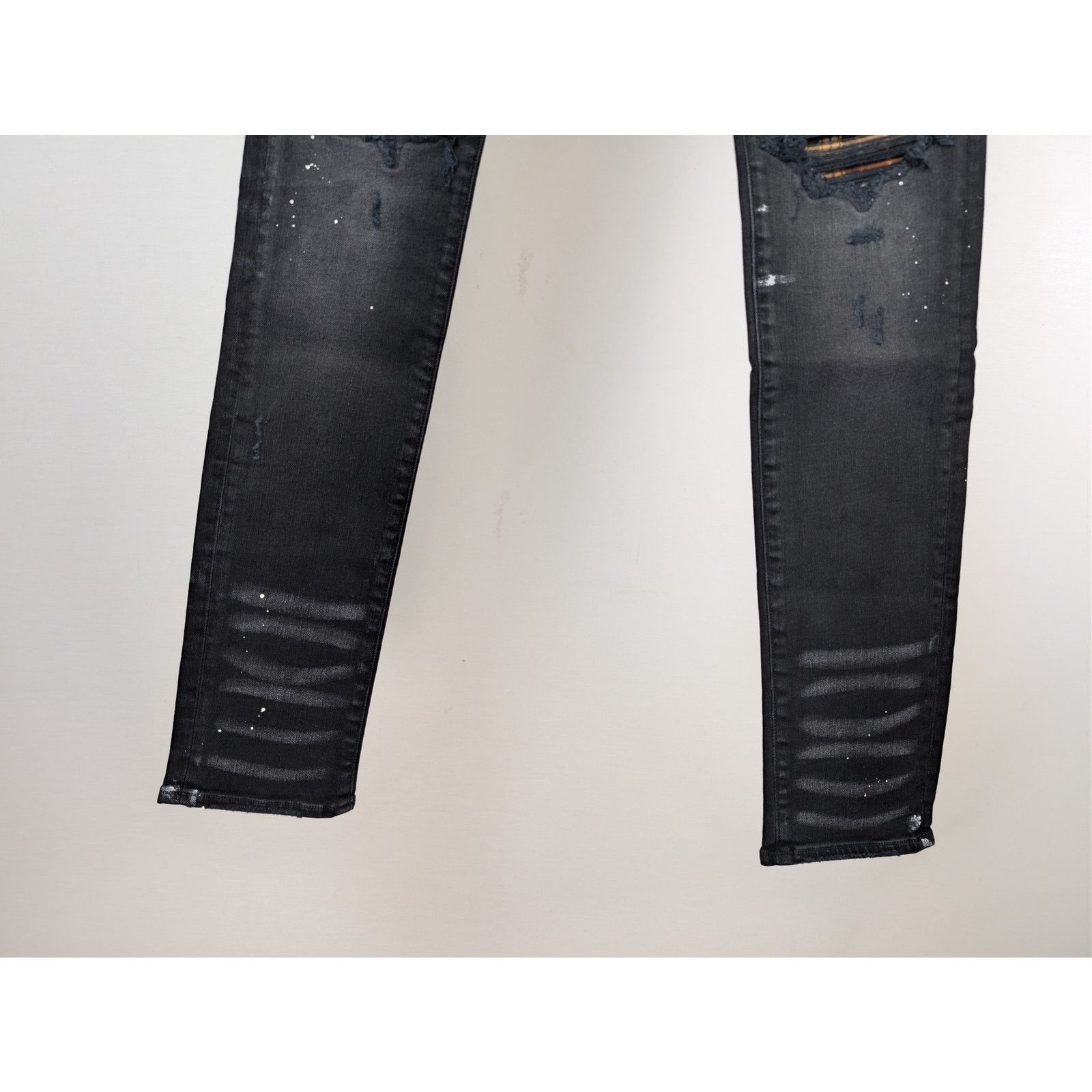 Amiri o1rshd1 MX1 Plaid Denim Jeans in Aged Black Size US 31 - 4 Thumbnail