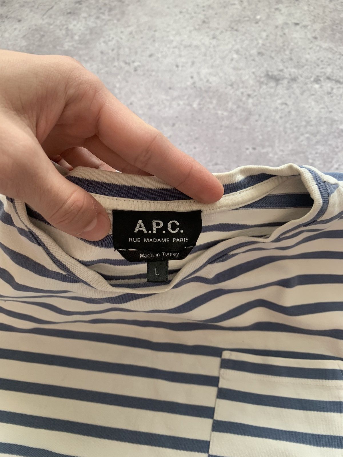 A.P.C. 🔥APC STRIPPED POCKET T-SHIRT Size US L / EU 52-54 / 3 - 5 Thumbnail