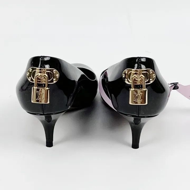 Louis Vuitton Louis Vuitton Black Patent Leather Heels -2508 Size US 6 / IT 36 - 3 Thumbnail