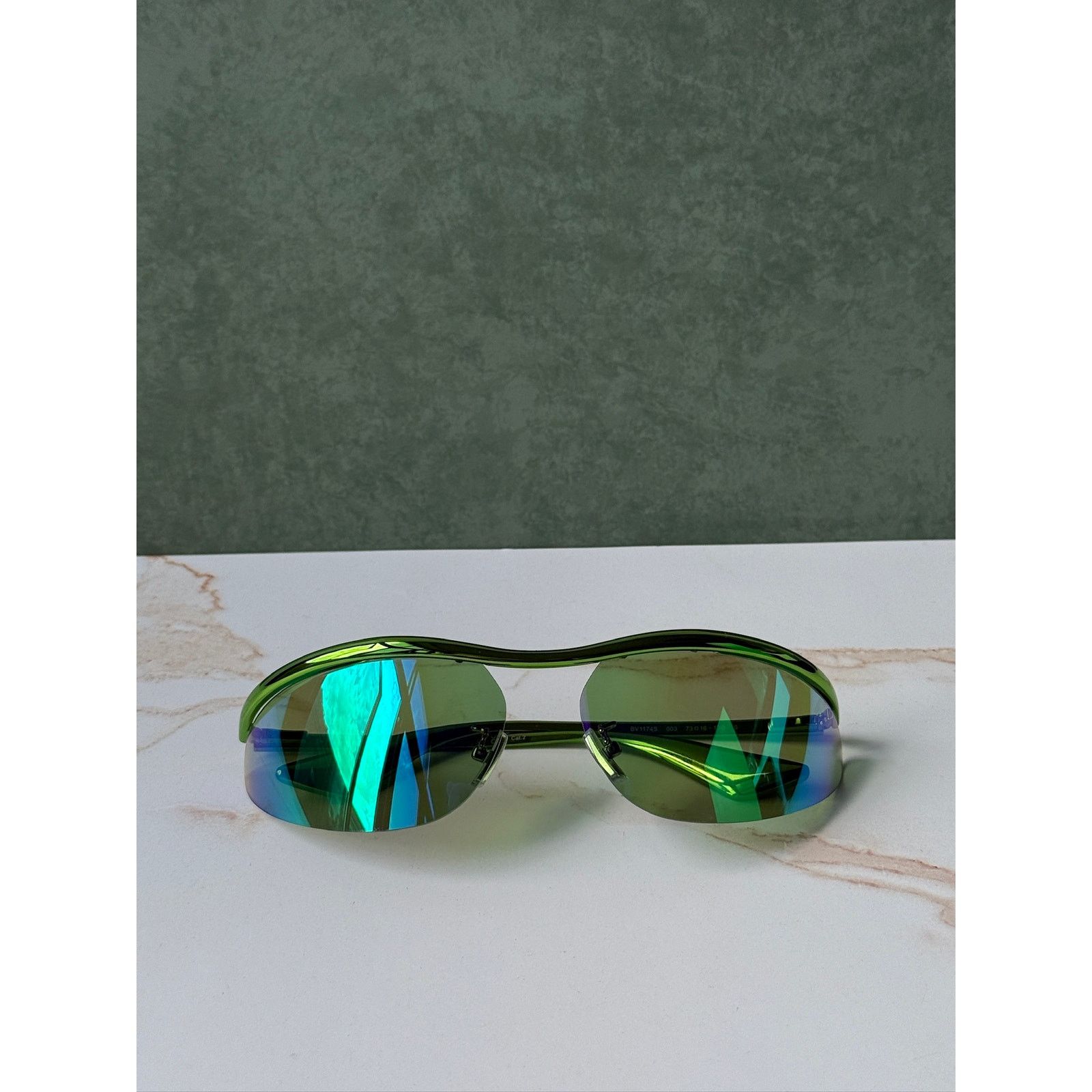 Bottega Veneta NEW Bottega Veneta BV1174S Green Mirror Mask Sunglasses Size ONE SIZE - 12 Thumbnail