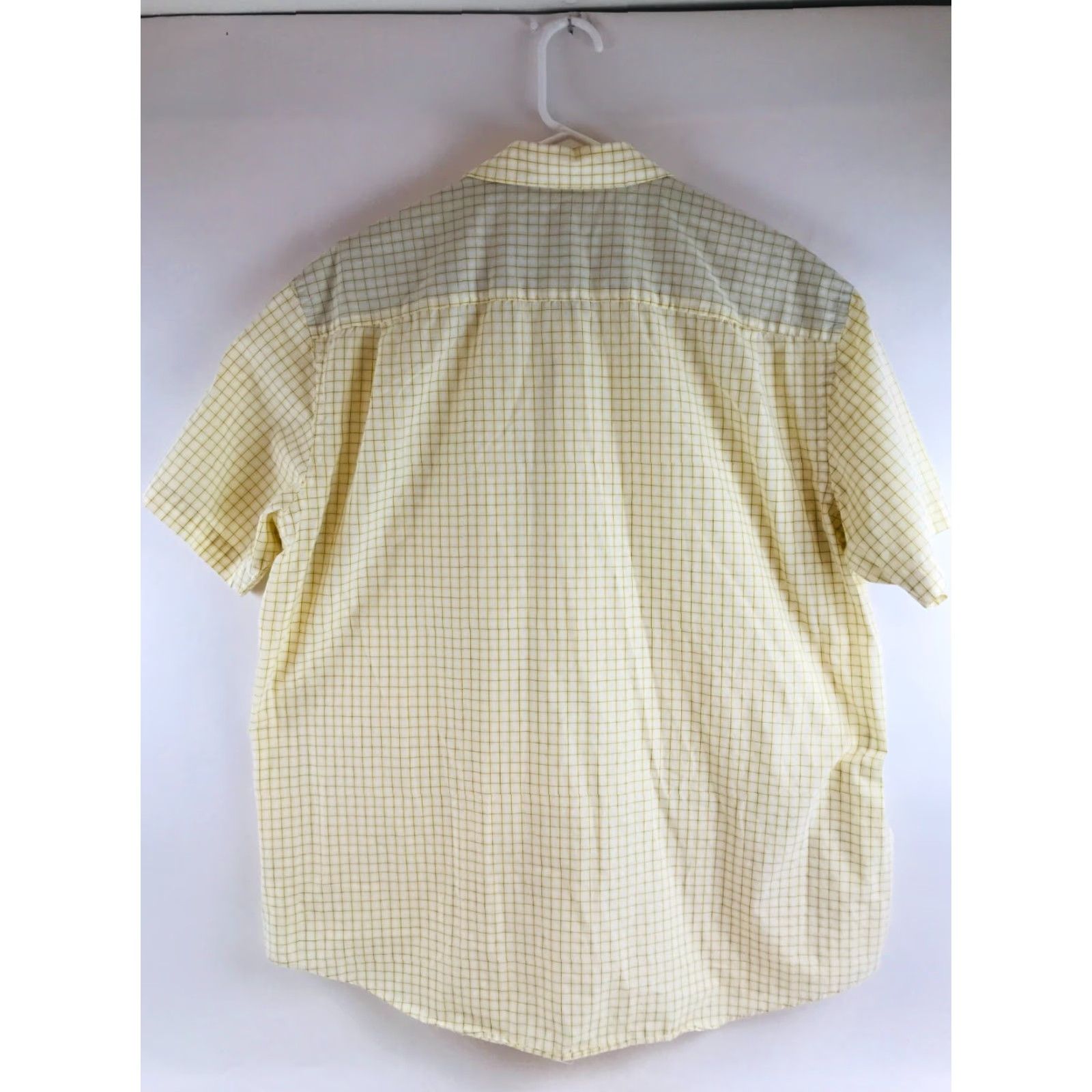Van Heusen Van Heusen Shirt Men XL 17-17.5 White Yellow Check Button-Up Short Sleeve Casual Size US XL / EU 56 / 4 - 2 Thumbnail