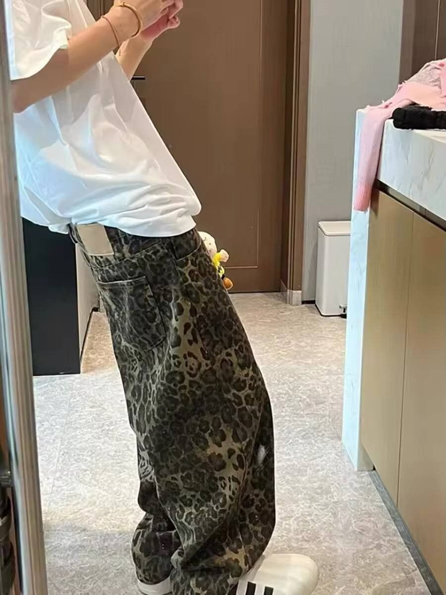 Vintage leopard print men's loose fit jeans Size US 34 / EU 50 - 5 Thumbnail