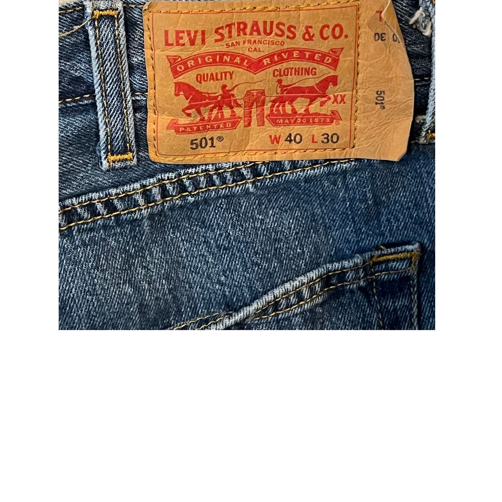 Levi's Levi Strauss 501 Classic Fit Button Fly Jeans 40x30 Size US 40 / EU 56 - 3 Thumbnail