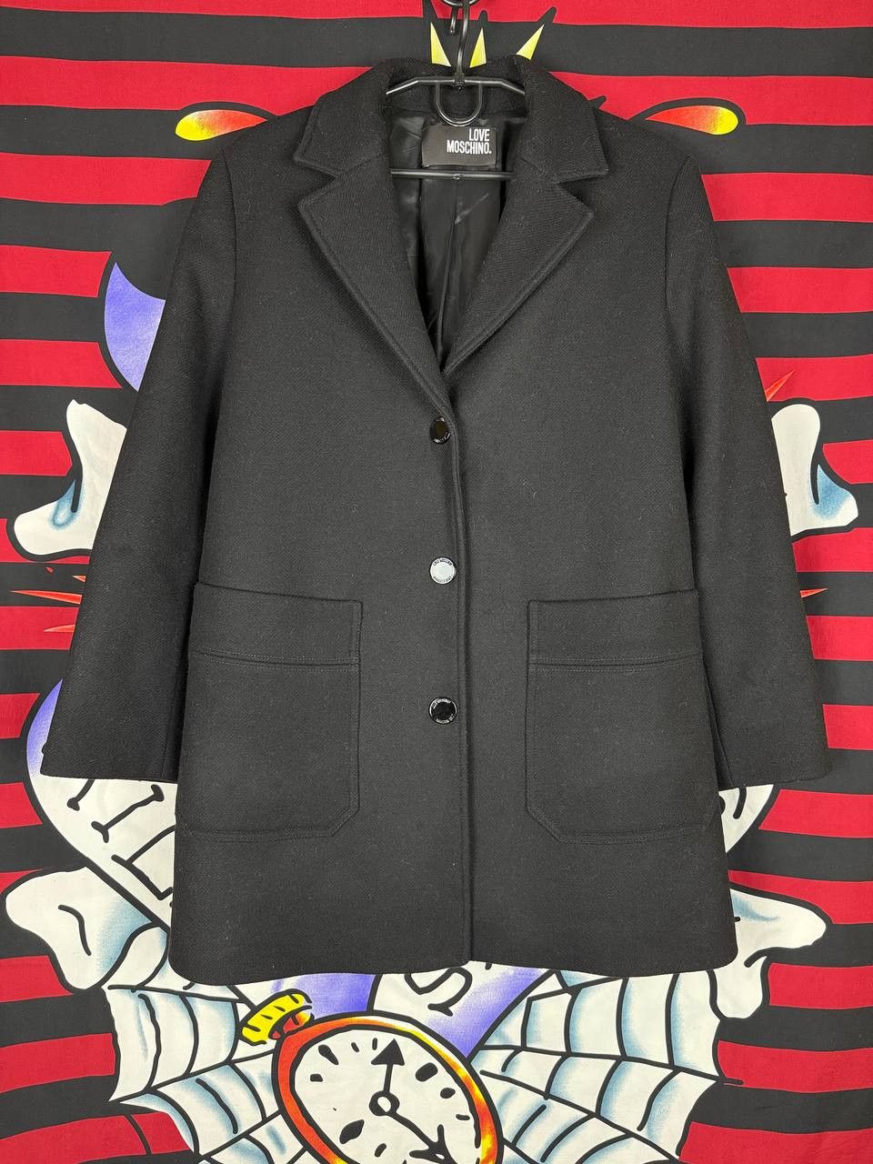 Moschino Love Moschino wool womens coat in black Size 42IT Size M / US 6-8 / IT 42-44 - 1 Thumbnail