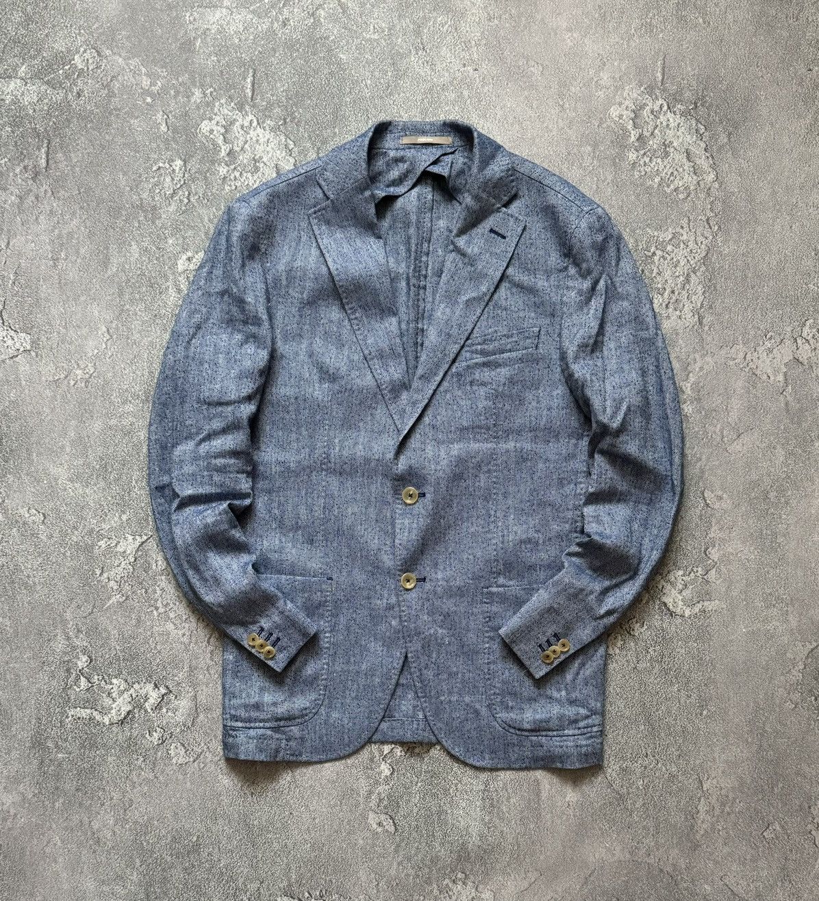 Paoloni Paoloni size50 linen buttonup blazer sport coat jacket light Size 50R - 1 Thumbnail