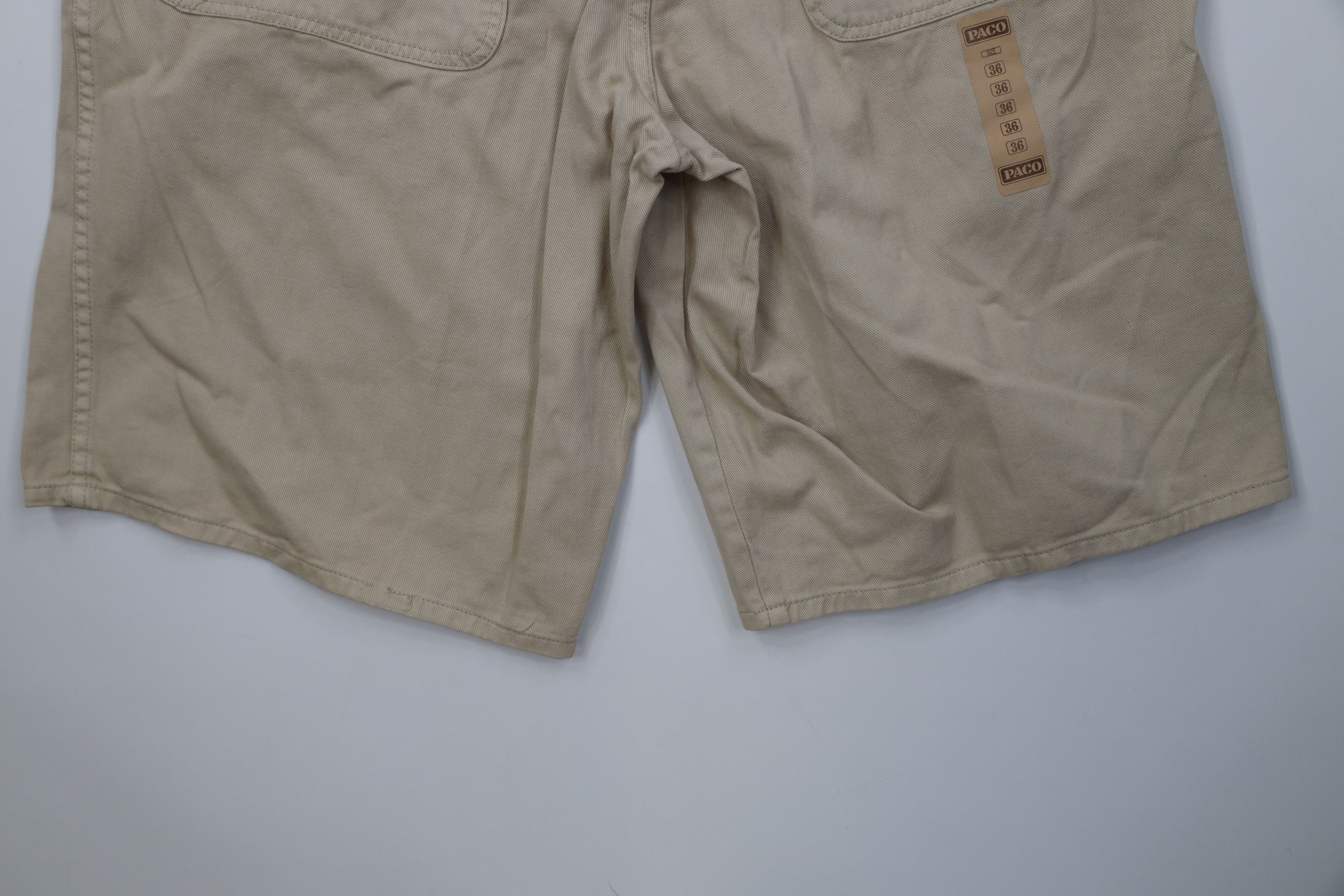 Vintage Deadstock Vintage 90s Paco Hip Hop Denim Jean Shorts Tan Size US 36 / EU 52 - 12 Thumbnail