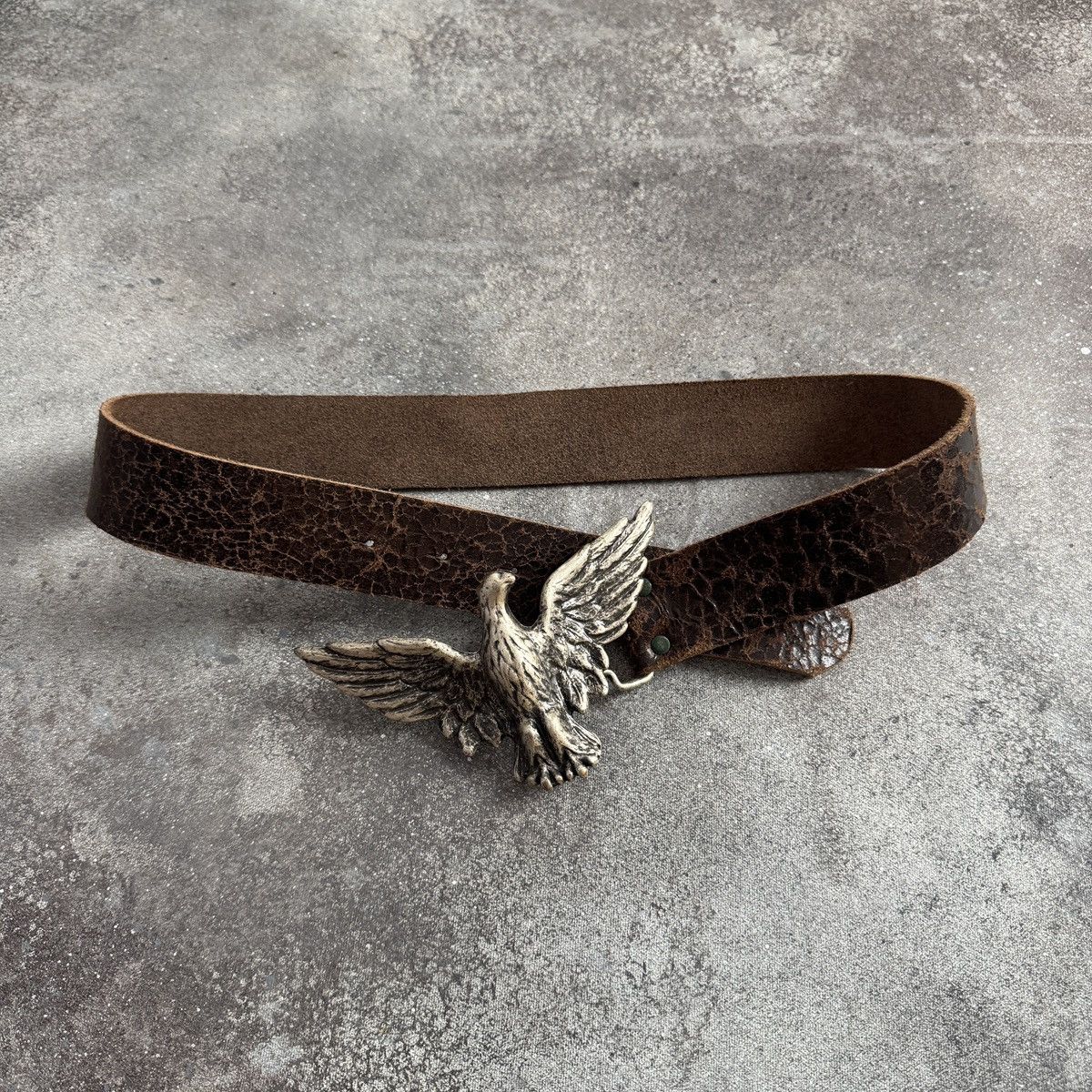 Hysteric Glamour Eagle Buckle Vintage Y2K Grunge Faded Real Leather Belt Size ONE SIZE - 3 Thumbnail
