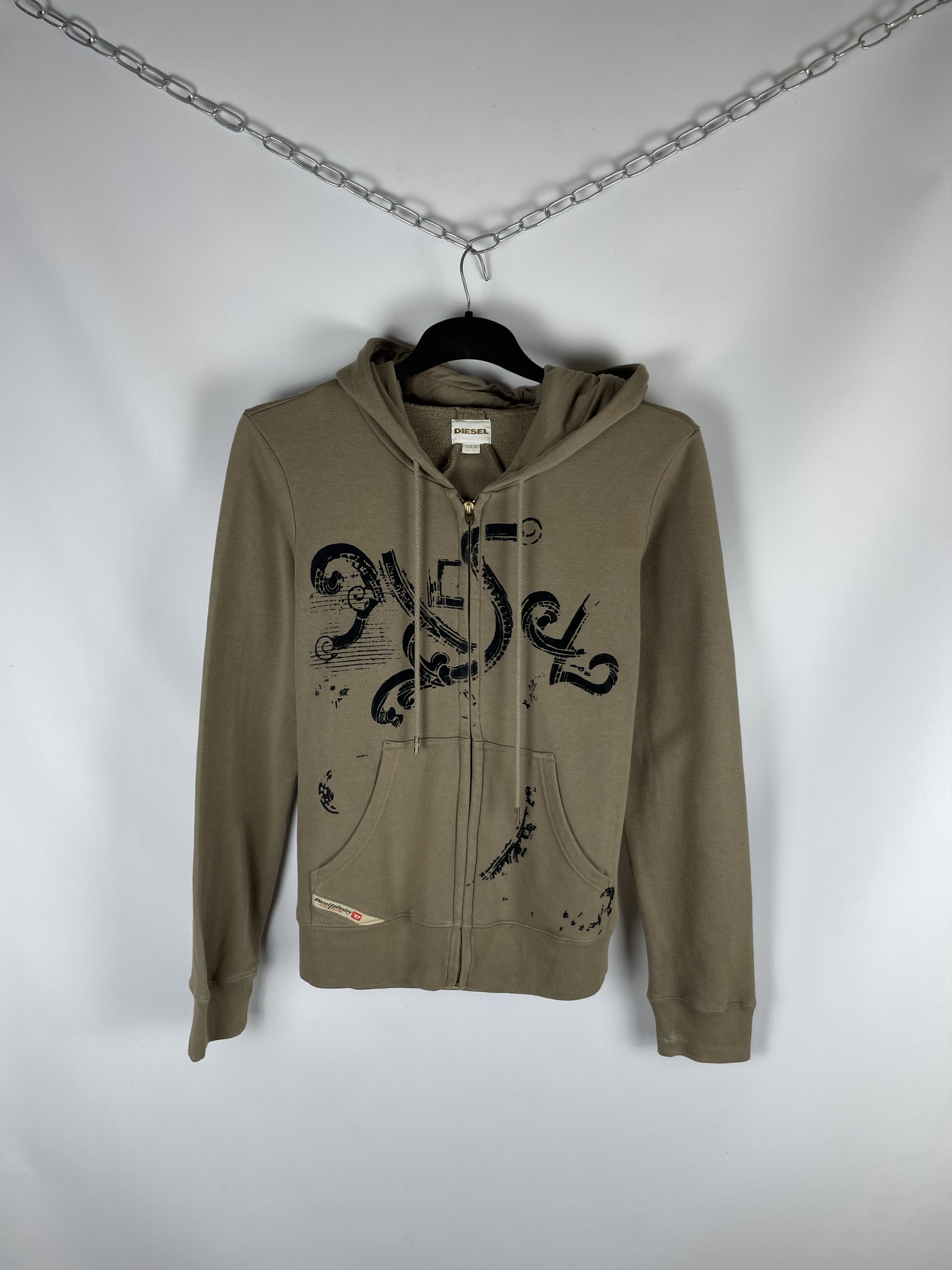 Diesel Vintage Diesel Destroyed Faded Zip Up Hoodie Size XL / US 12-14 / IT 48-50 - 1 Thumbnail