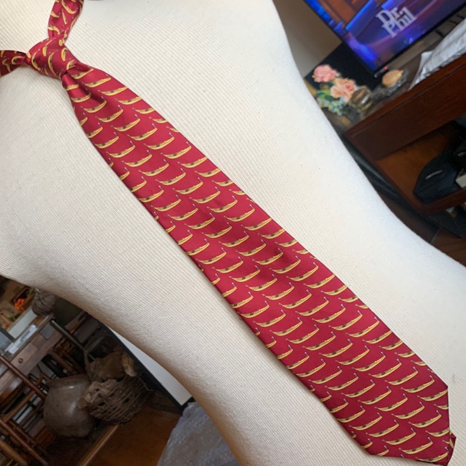 Vintage Venice Fabris Venezia gondola print 100% silk twill necktie Size ONE SIZE - 5 Thumbnail