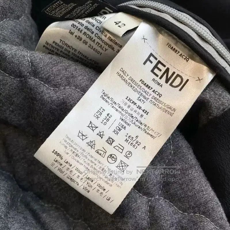 Fendi Fendi Gray Wool Dress with Ruffle Details . Size XXS / US 00 / IT 34 - 5 Thumbnail