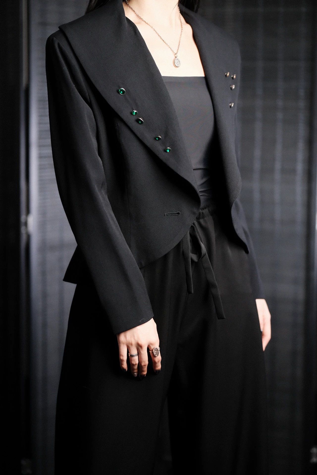 Yohji Yamamoto Yohji Yamamoto 80s Archive Glass Beaded Power Suit Women Size ONE SIZE - 2 Thumbnail