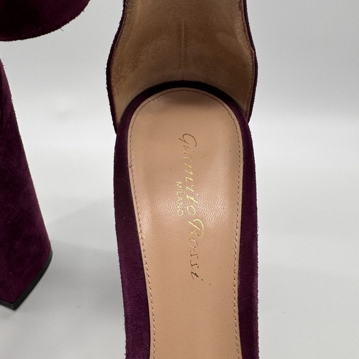 Gianvito Rossi GIANVITO ROSSI Versilia Suede Block Heel 39 - Camoscio Prune Size US 8.5 / IT 38.5 - 3 Thumbnail