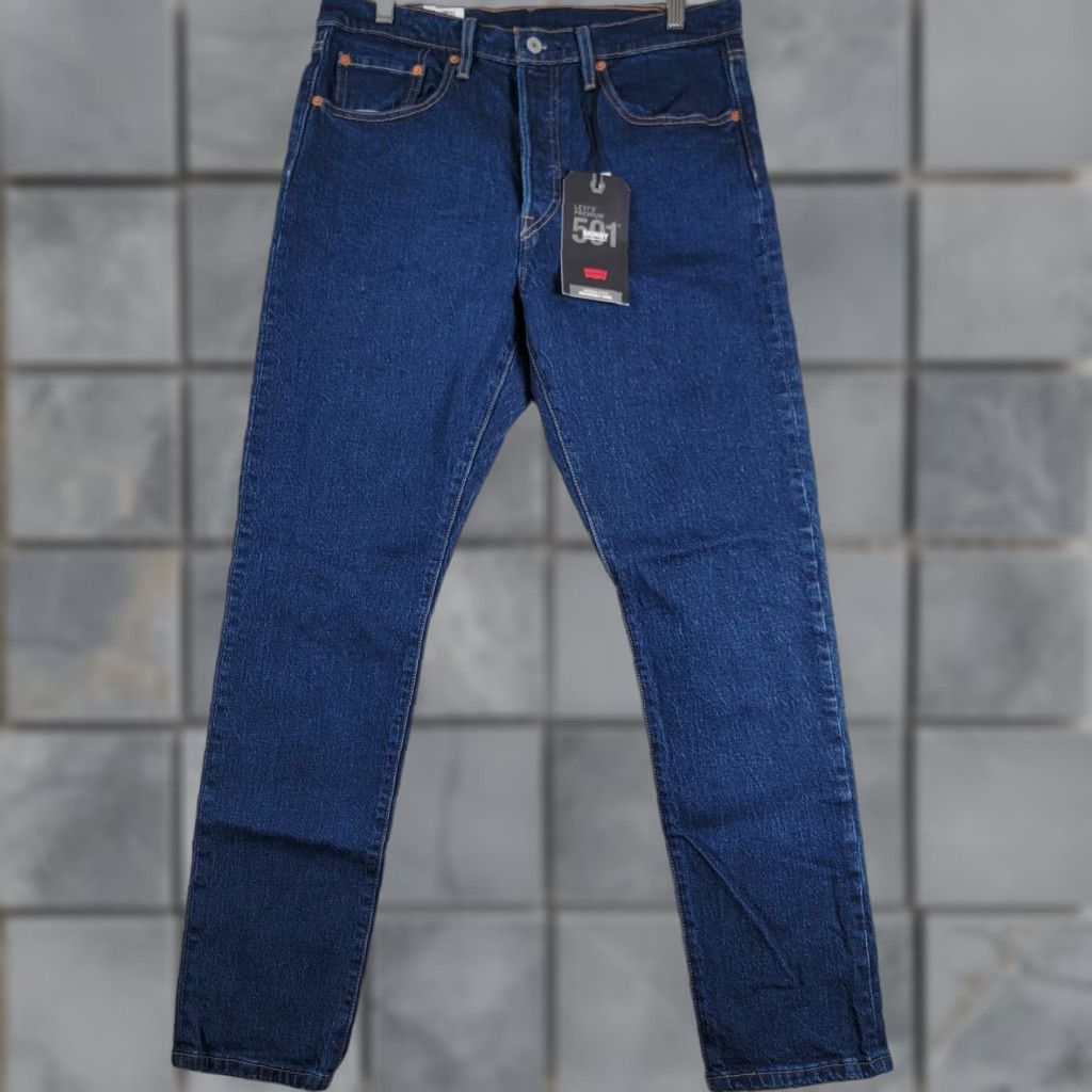 Levi's VINTAGE Levi’s 501 Skinny Jeans 31 X 30 Women Button Fly Blue Dark Wash Slim 5-Pocket Womens Jeans Size 24" / US 00 / IT 34 - 1 Thumbnail