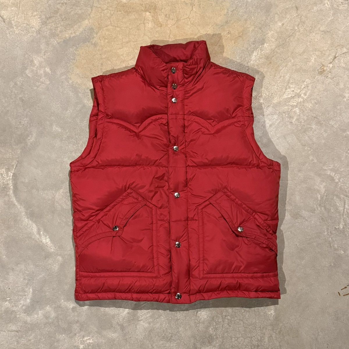2000s True Religion Goose Down Fill Puffer Vest Red Y2K