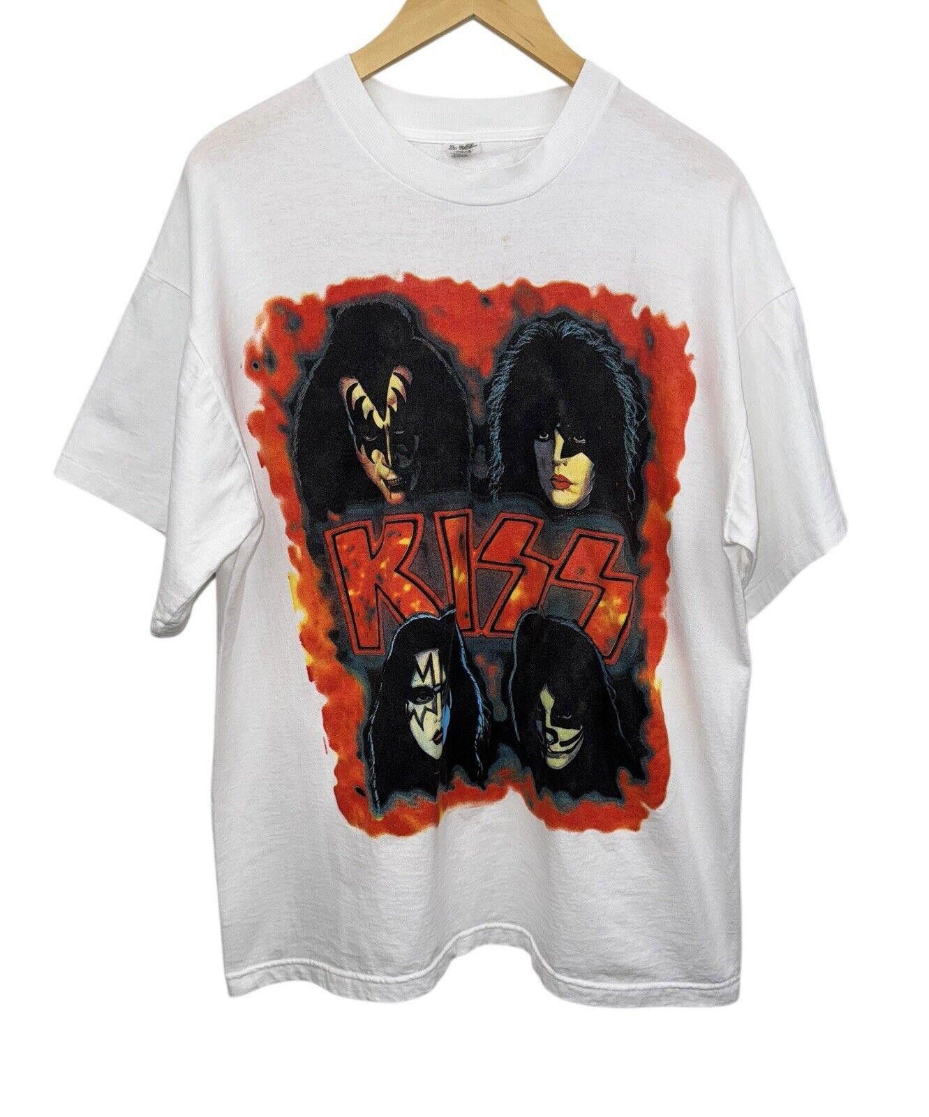 Designer Vintage Kiss Double Sided 1996 Tour White Rock Band Shirt XL Size US XL / EU 56 / 4 - 1 Thumbnail