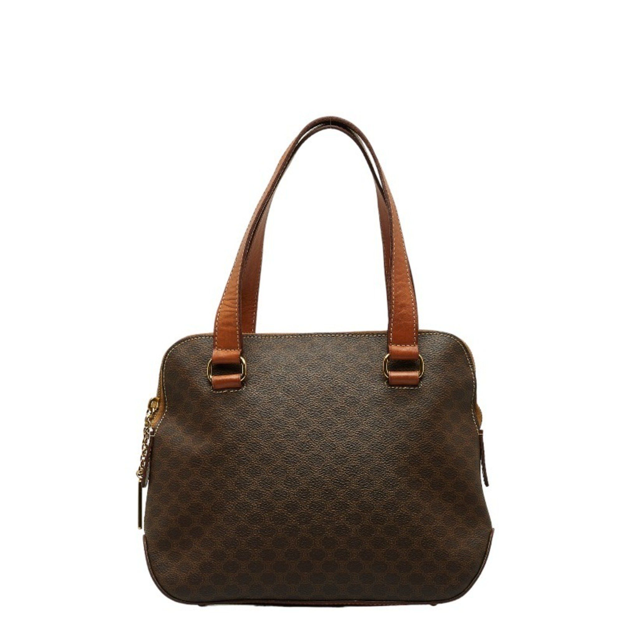 image of Celine Macadam Handbag Brown Pvc Leather Women's Celine