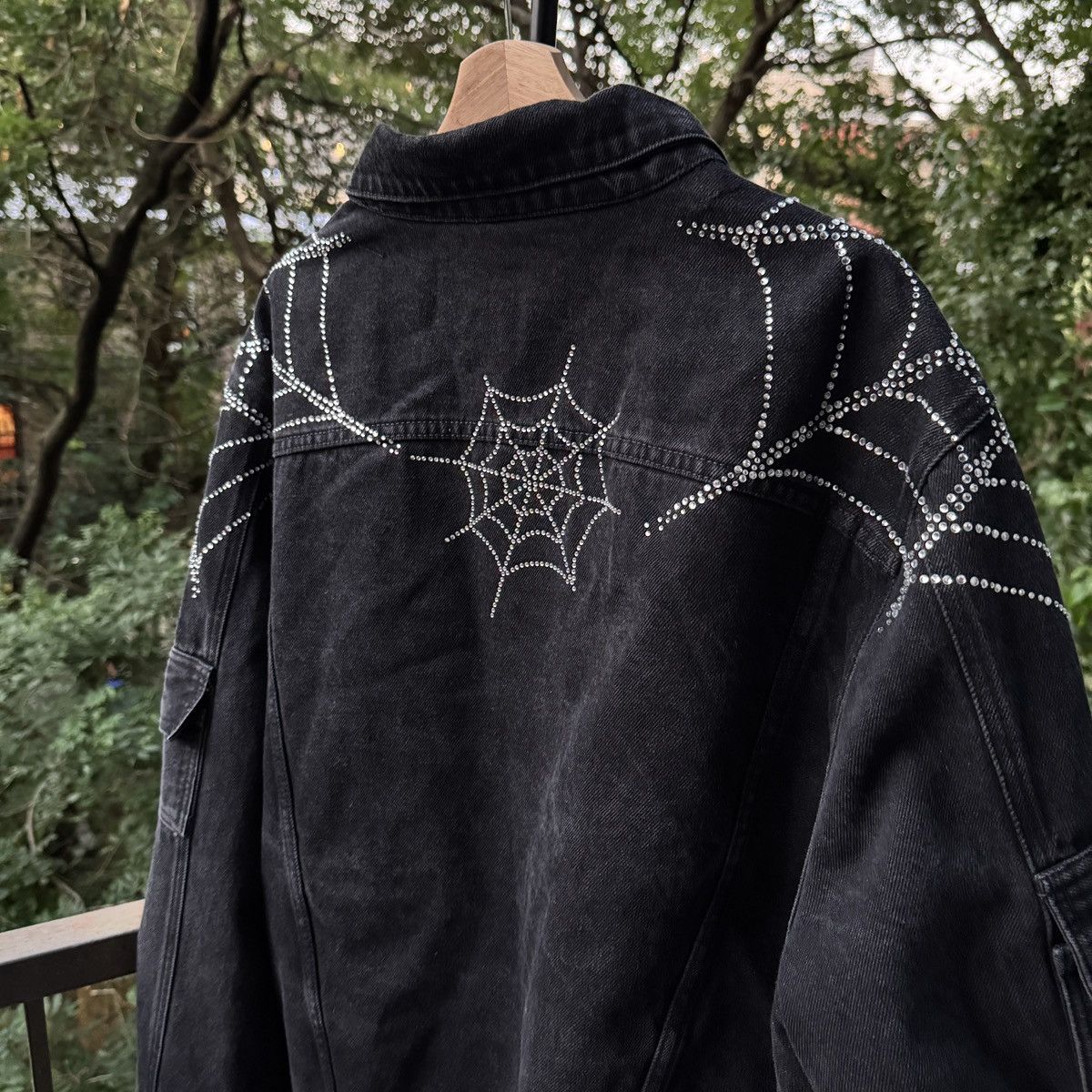 Sp5der Sp5der Worldwide Rhinestone Denim Jacket Size US XXL / EU 58 / 5 - 8 Thumbnail