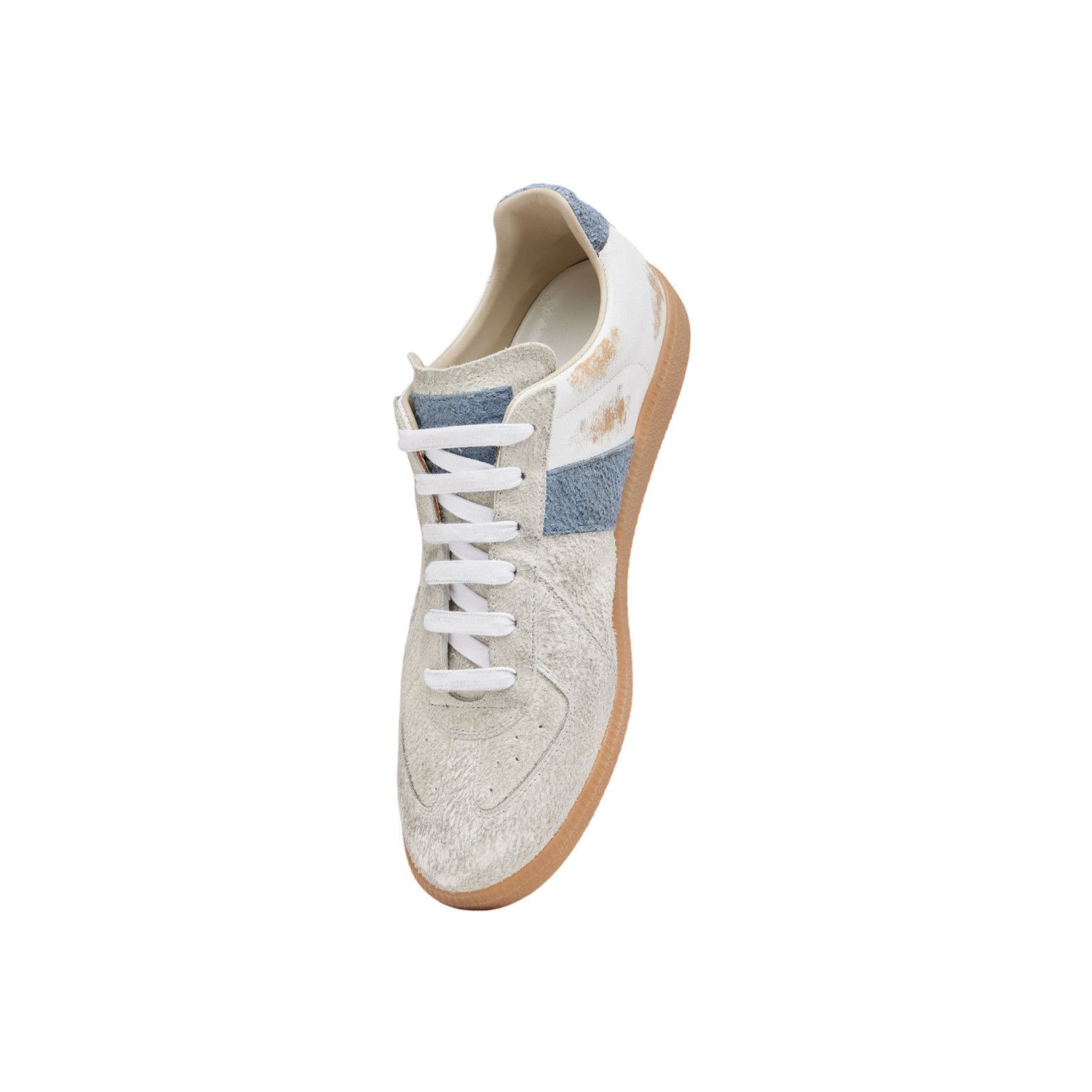 MAISON MARGIELA $820 Women's Gray/Blue Suede Low Top Sneaker
