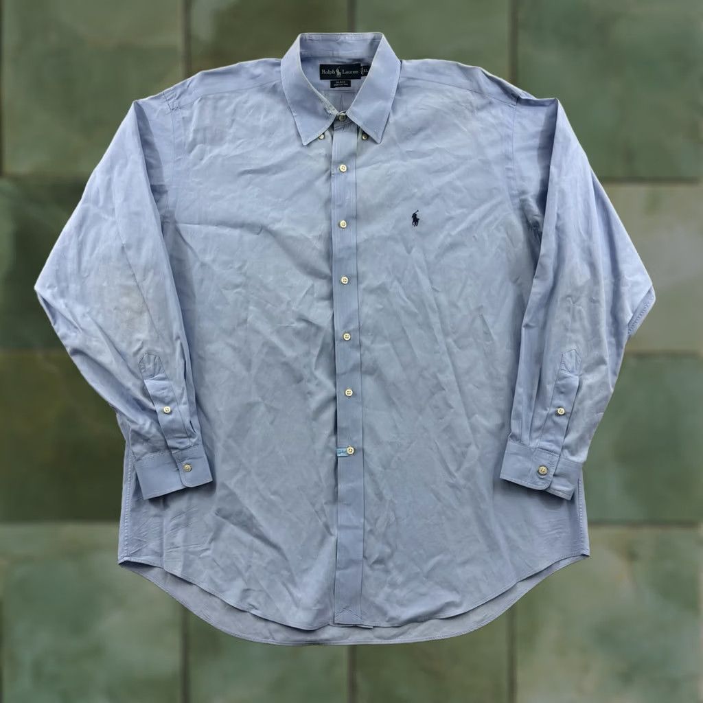 Polo Ralph Lauren Polo Ralph Lauren Button-Down Shirt XL Big Blue Stripe Pony Blake Casual Mens Size US XL / EU 56 / 4 - 1 Thumbnail