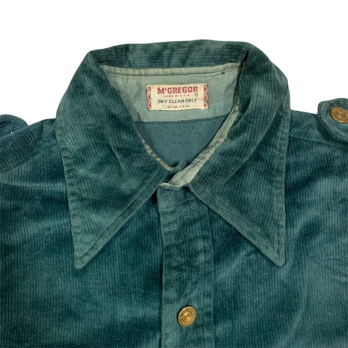 McGregor Vtg 70's McGregor Velour Cord Button Up Shirt Size US M / EU 48-50 / 2 - 7 Thumbnail