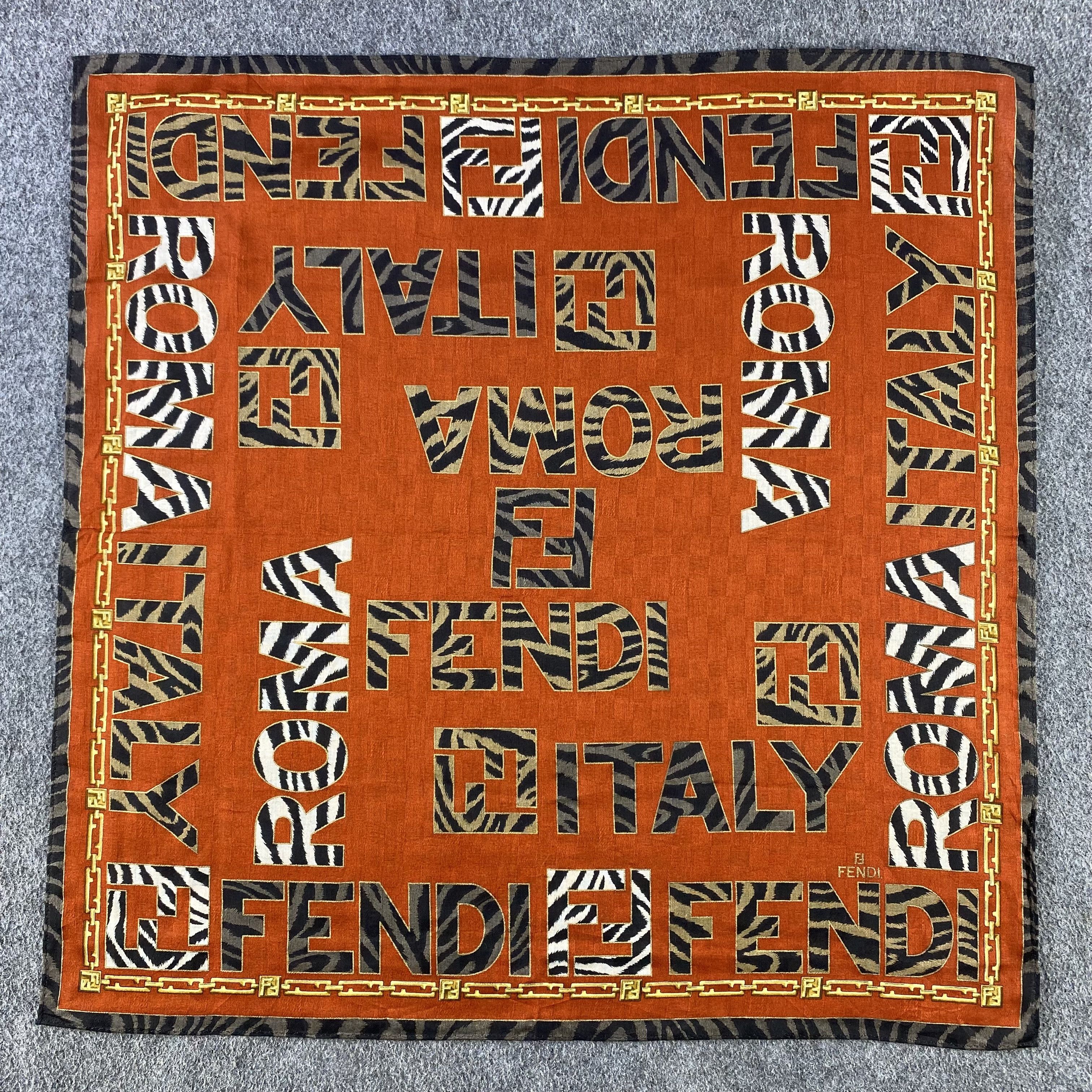 Vintage Fendi Handkerchief/Neckerchief/Bandana HC533 Size ONE SIZE - 1 Thumbnail