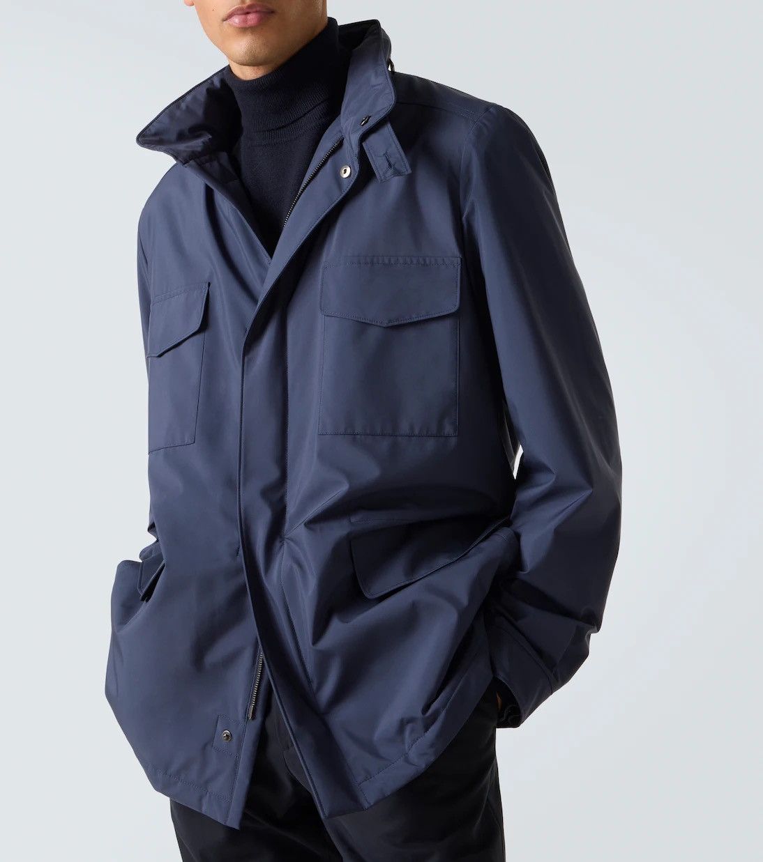 Loro Piana Loro Piana Navy Traveler Windmate Jacket Meb Size US L / EU 52-54 / 3 - 1 Thumbnail