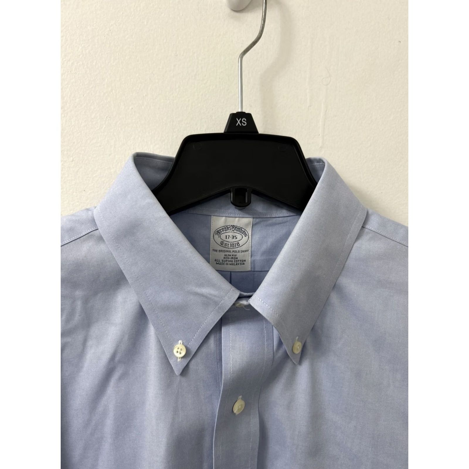 Brooks Brothers Brooks Brothers Original Polo Shirt Mens 17 Blue Slim Fit Non-Iron L/S Dress Shirt Button Up Capo? Size US XL / EU 56 / 4 - 4 Thumbnail